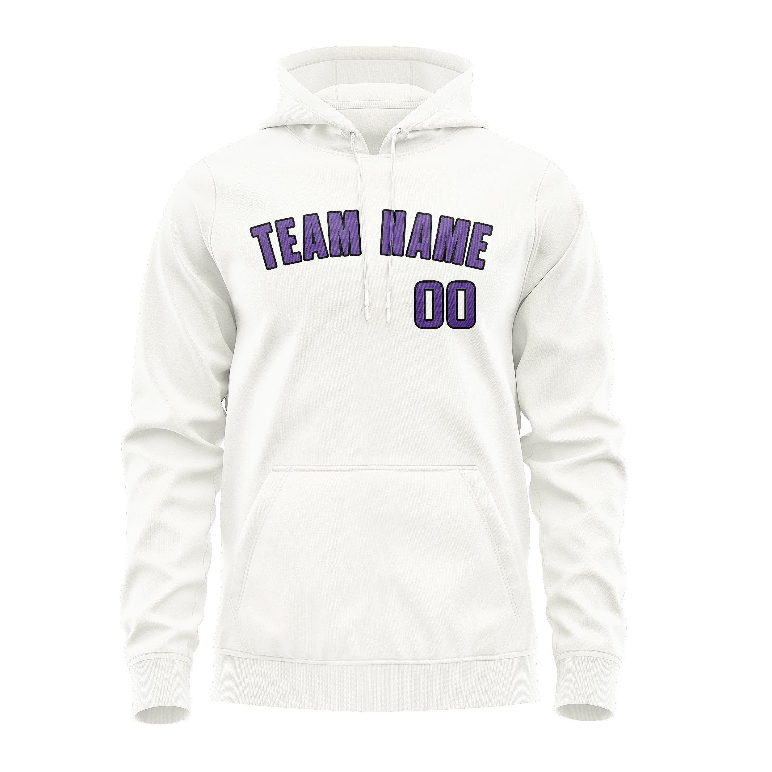 Maßgeschneidertes Weiß Lavendel Hoodie