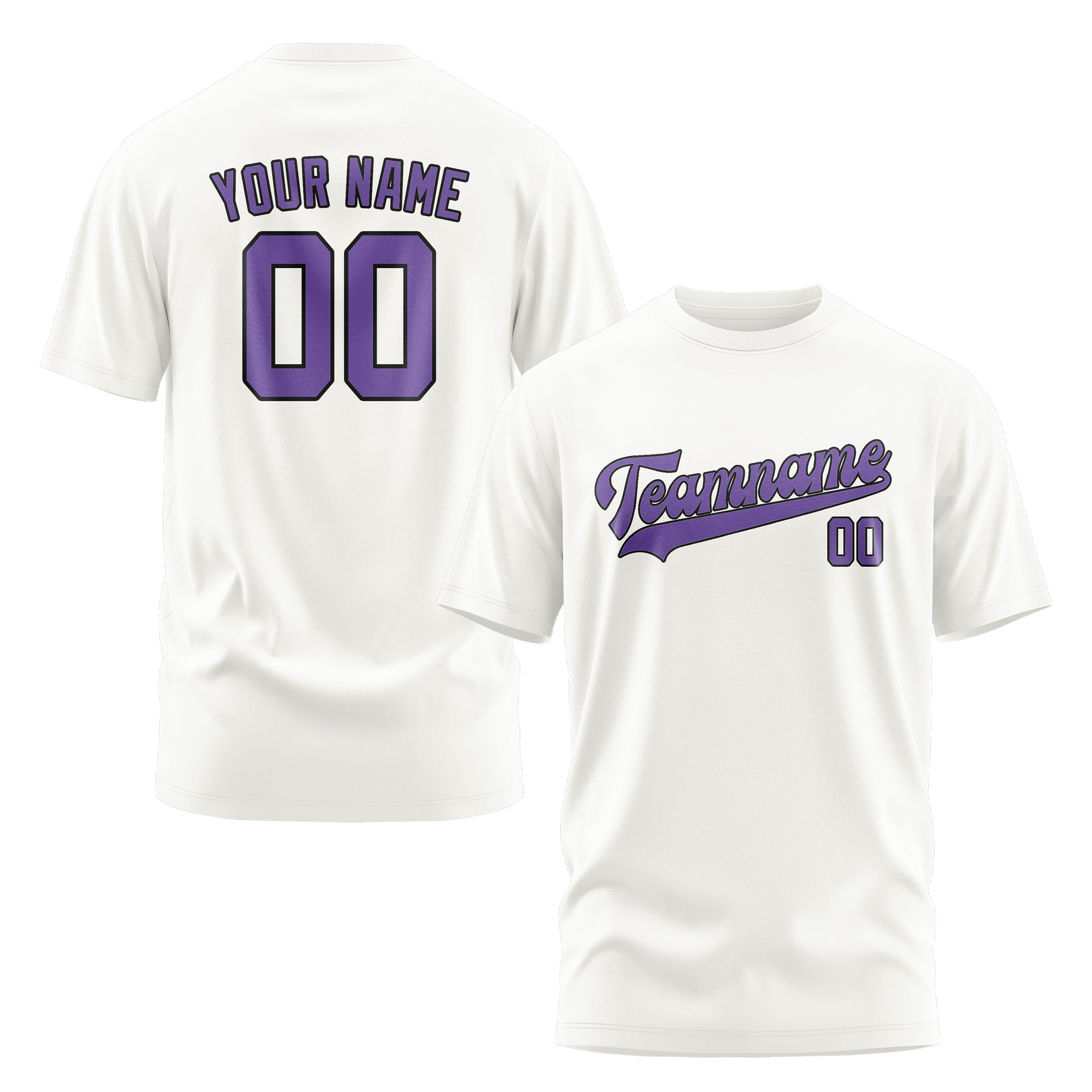 Maßgeschneidertes Weiß Lavendel T-Shirt