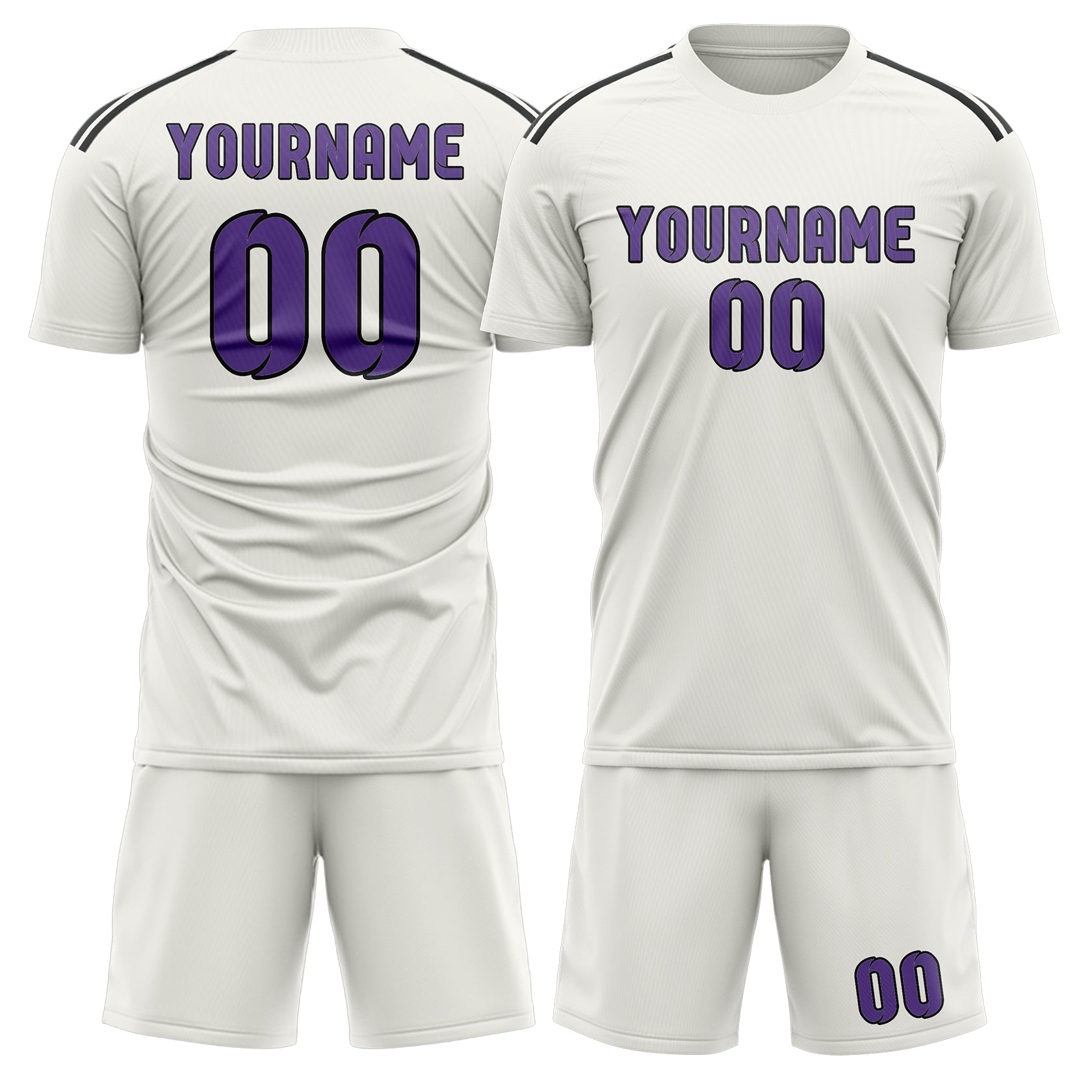 Maßgeschneidertes Professionelles Weiß Lavendel Fußballtrikot-Set