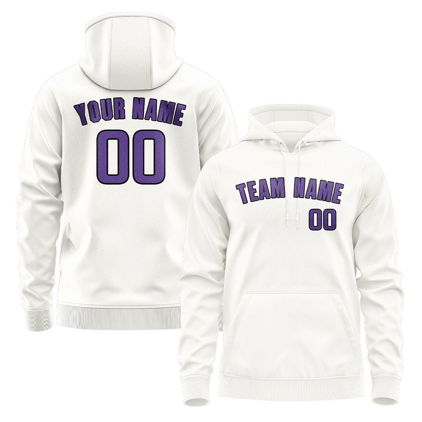 Maßgeschneidertes Weiß Lavendel Hoodie