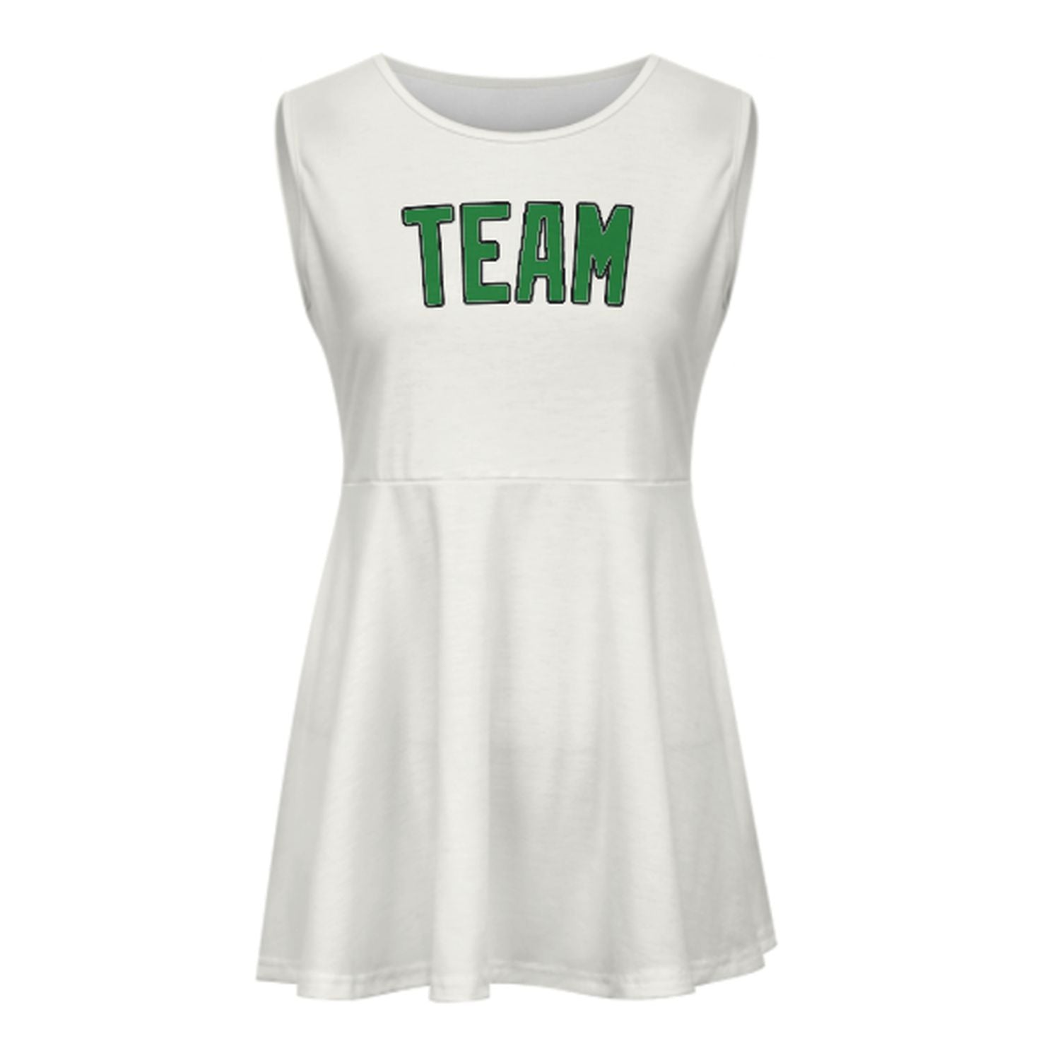 Maßgeschneidertes Weiß Smaragdgrün Cheerleader-Kleid