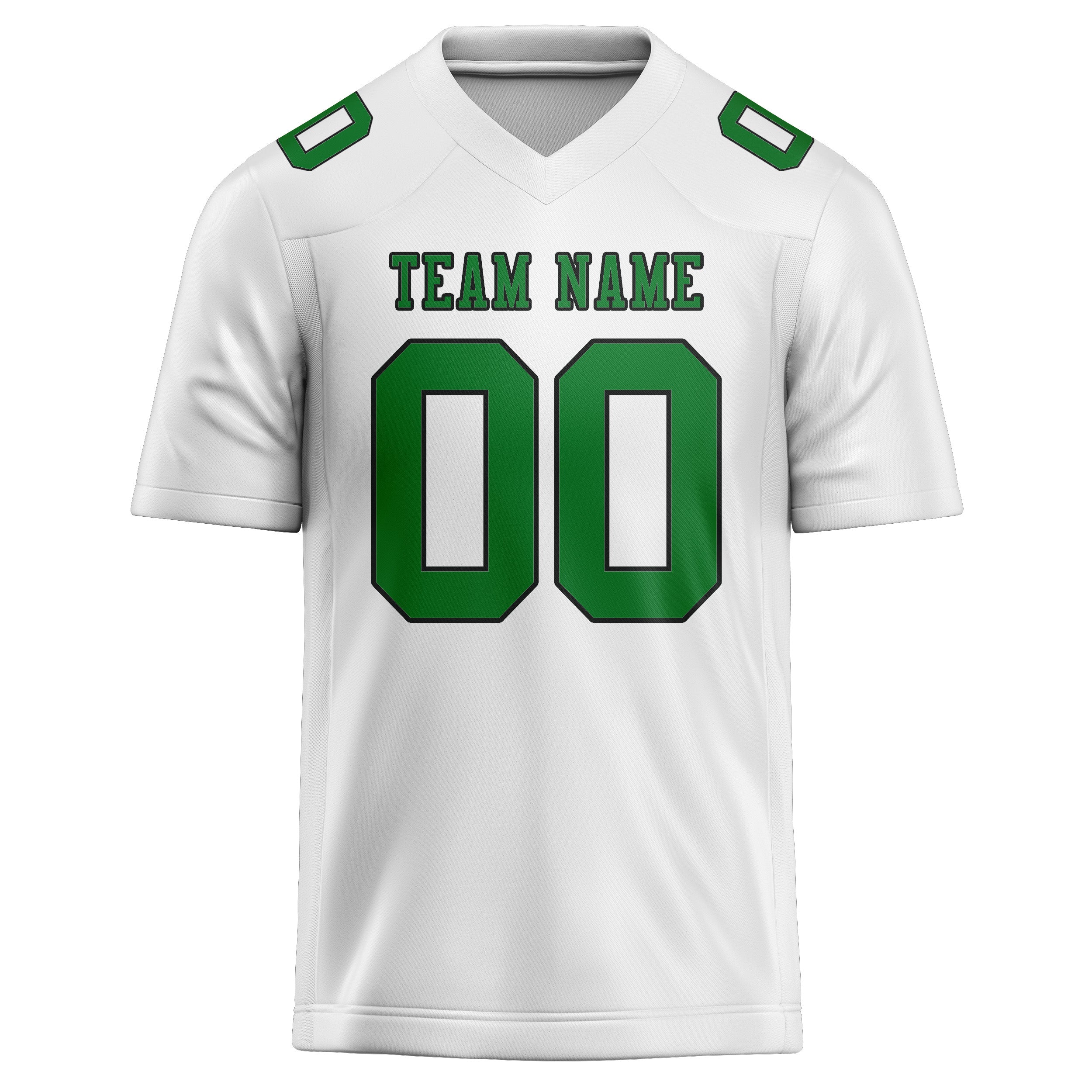 Maglia da rugby professionale personalizzata bianca verde smeraldo