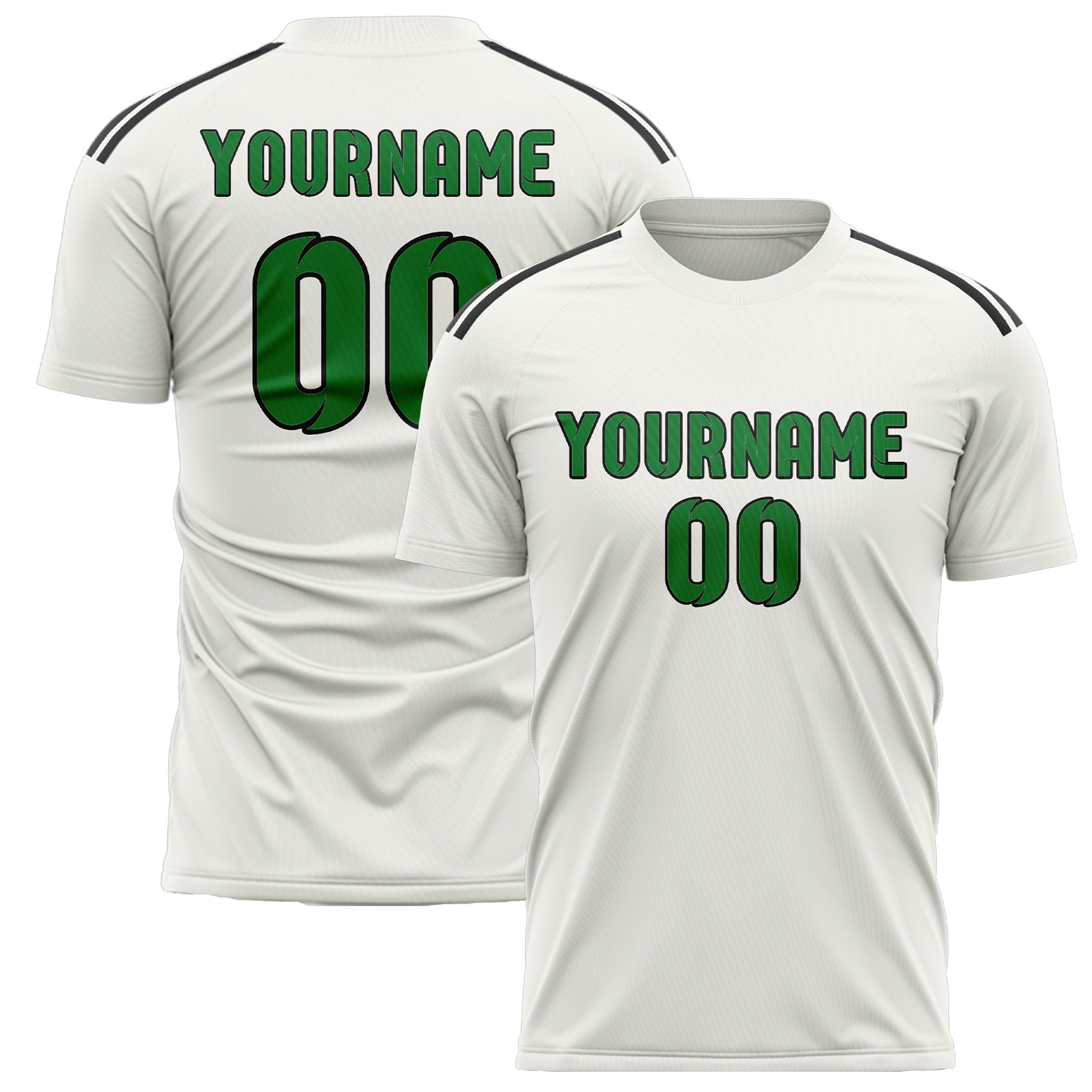 Benutzerdefiniertes Professionelles Weiß Smaragdgrün Fußballtrikot