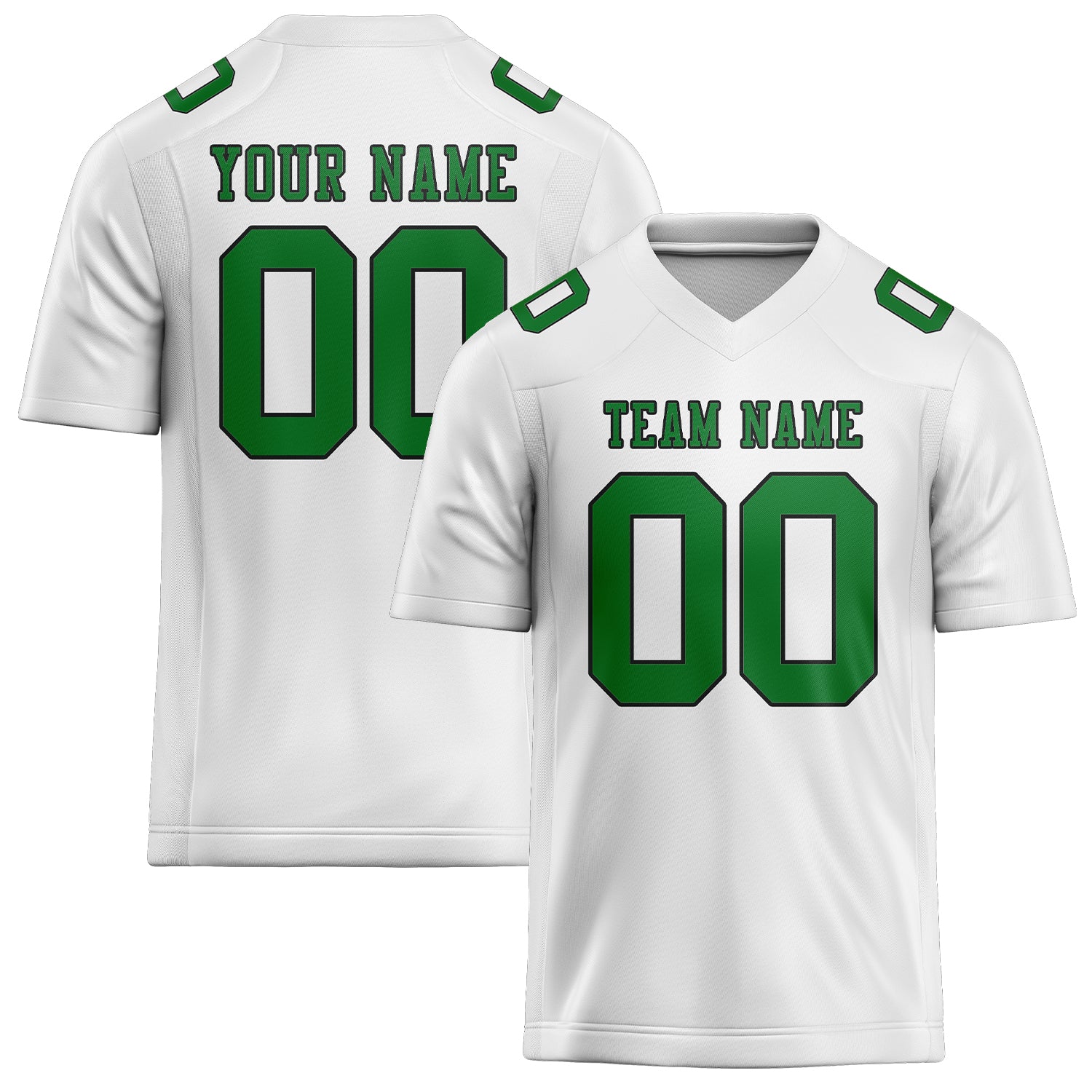 Maglia da rugby professionale personalizzata bianca verde smeraldo