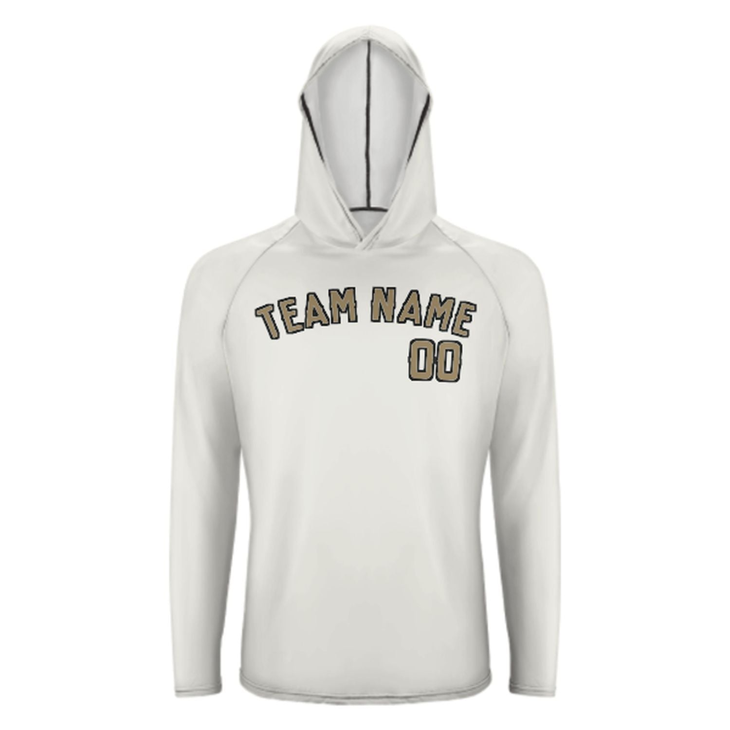 Maßgeschneidertes Weiß Hellkhaki UV-Hoodie