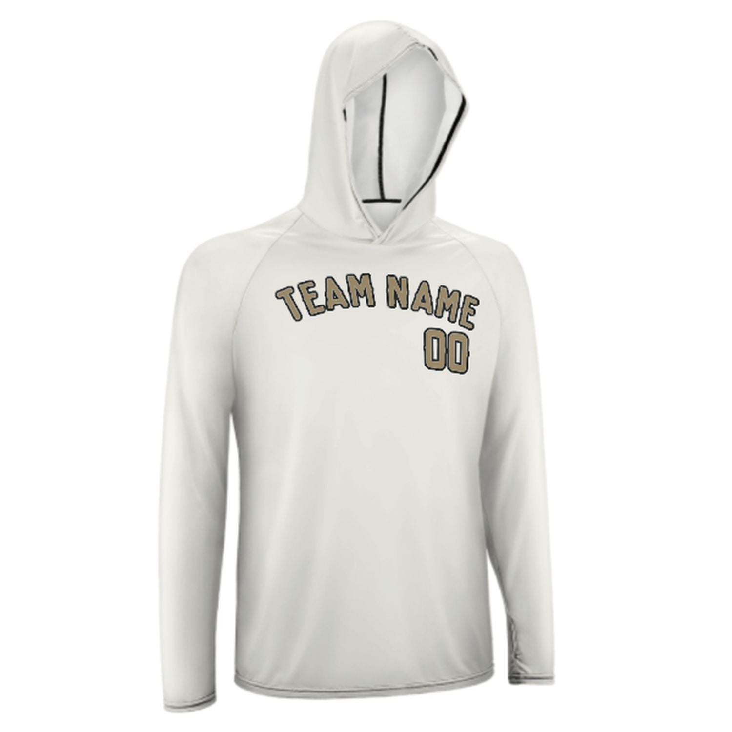 Maßgeschneidertes Weiß Hellkhaki UV-Hoodie