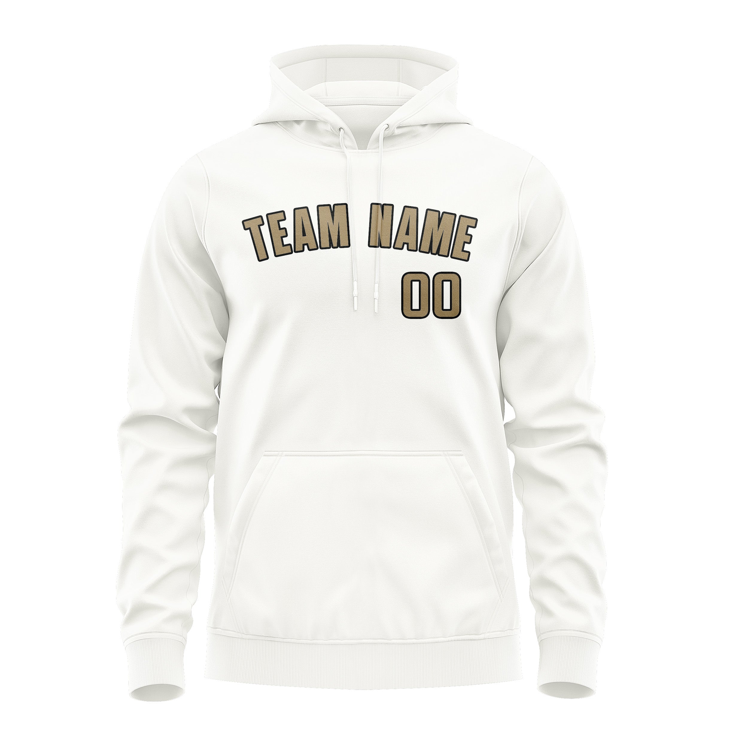 Maßgeschneidertes Weiß Hellkhaki Hoodie