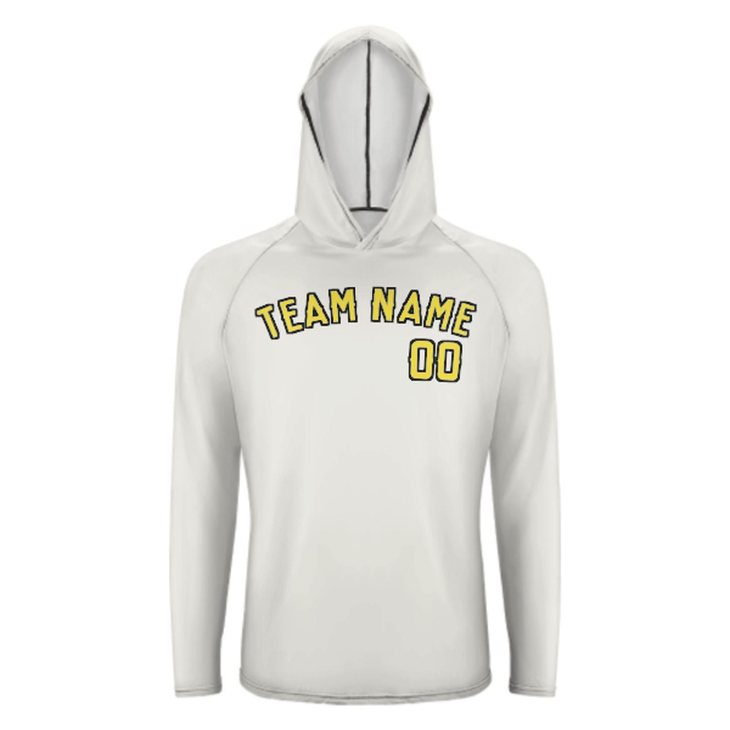 Maßgeschneidertes Weiß Blassgelb UV-Hoodie