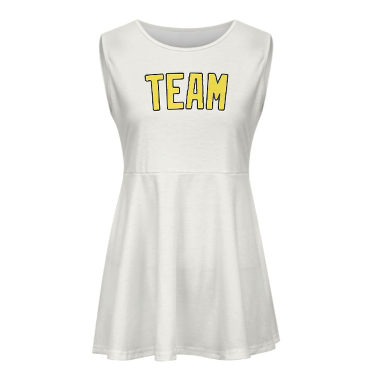 Maßgeschneidertes Weiß Blassgelb Cheerleader-Kleid