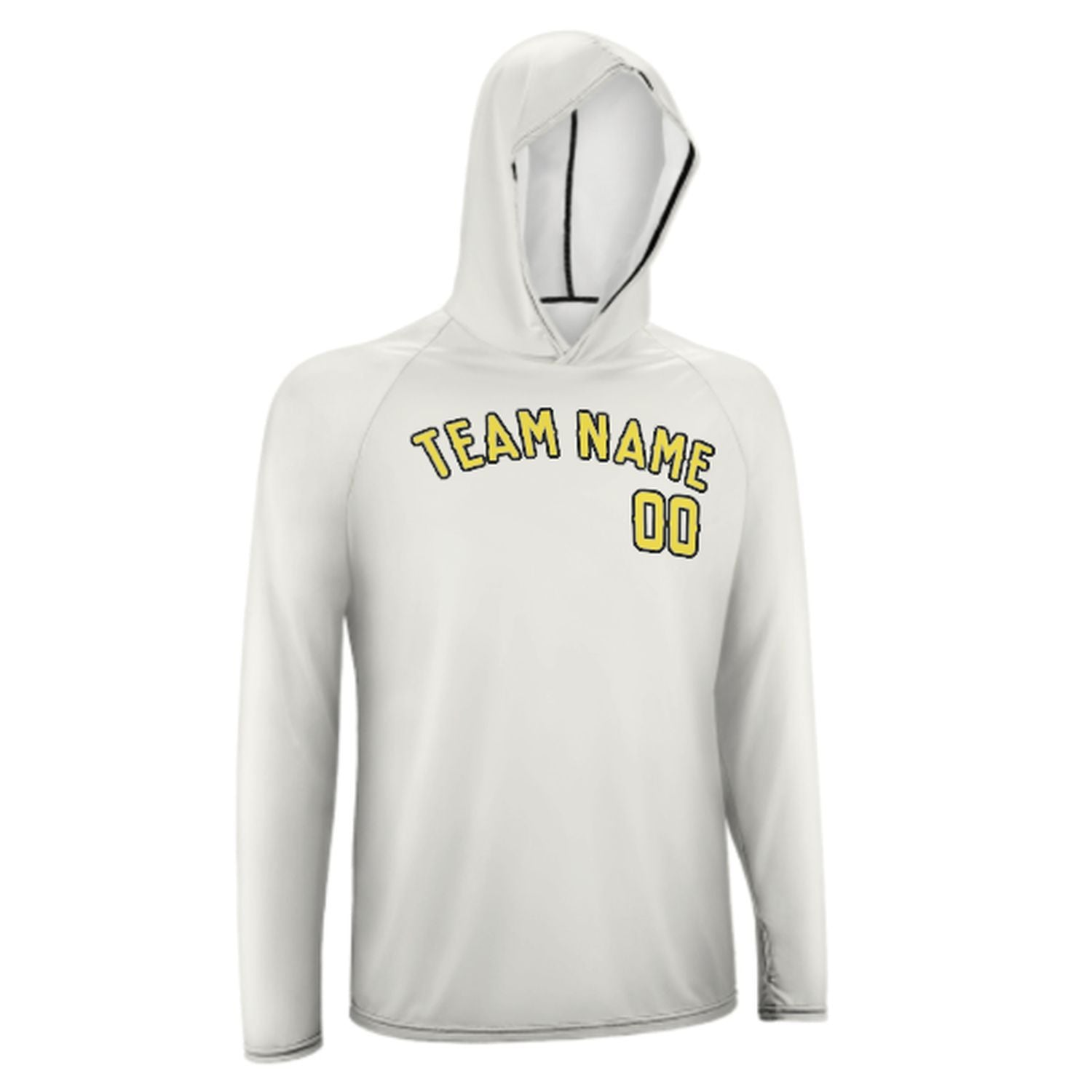 Maßgeschneidertes Weiß Blassgelb UV-Hoodie