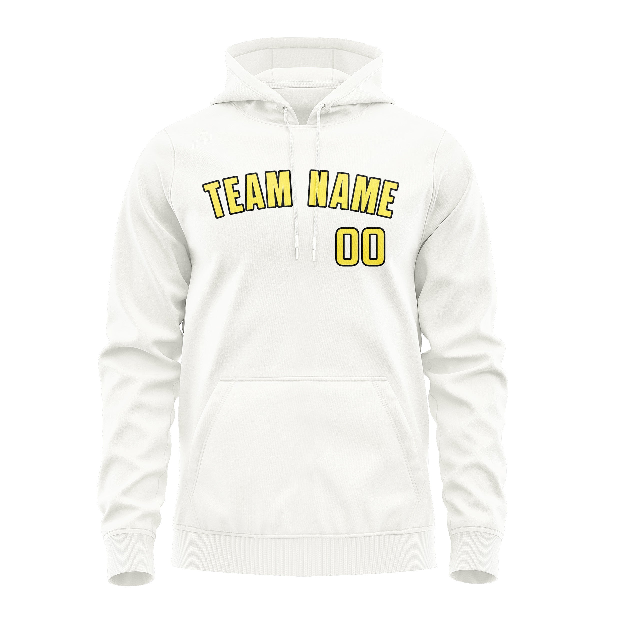 Maßgeschneidertes Weiß Blassgelb Hoodie