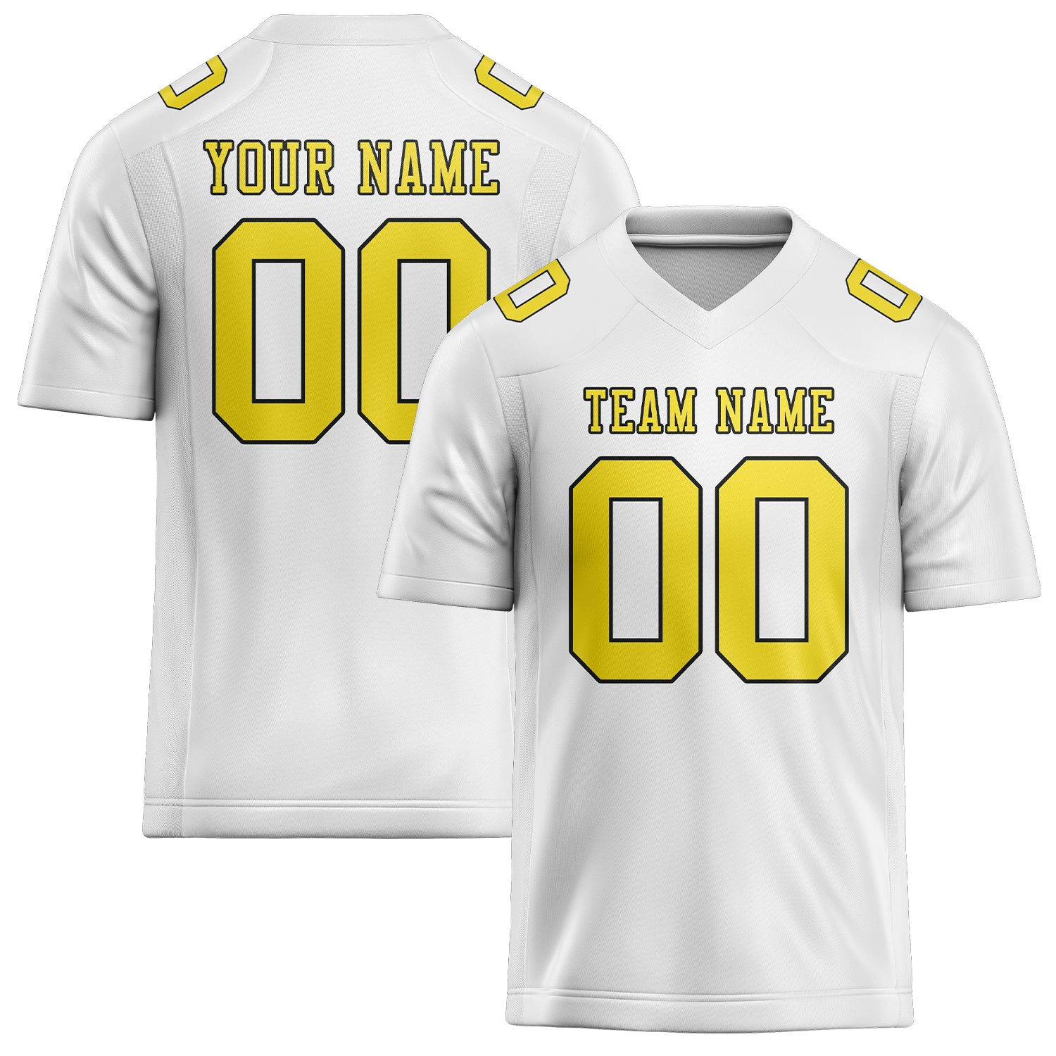Maglia da rugby professionale personalizzata bianca giallo pallido