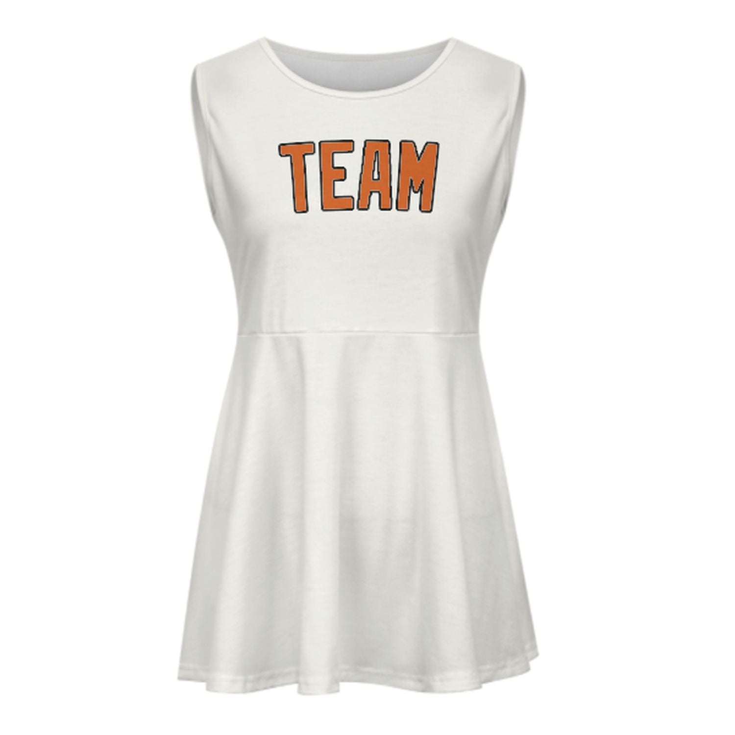Maßgeschneidertes Weiß Orange Cheerleader-Kleid