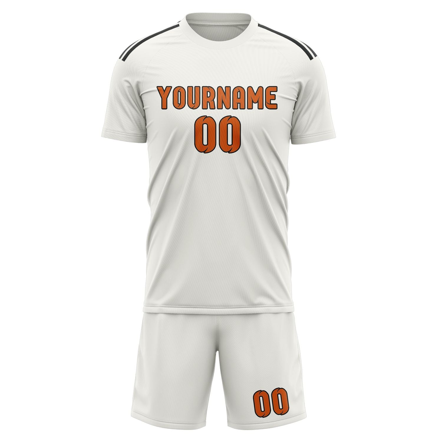 Maßgeschneidertes Professionelles Weiß Orange Fußballtrikot-Set