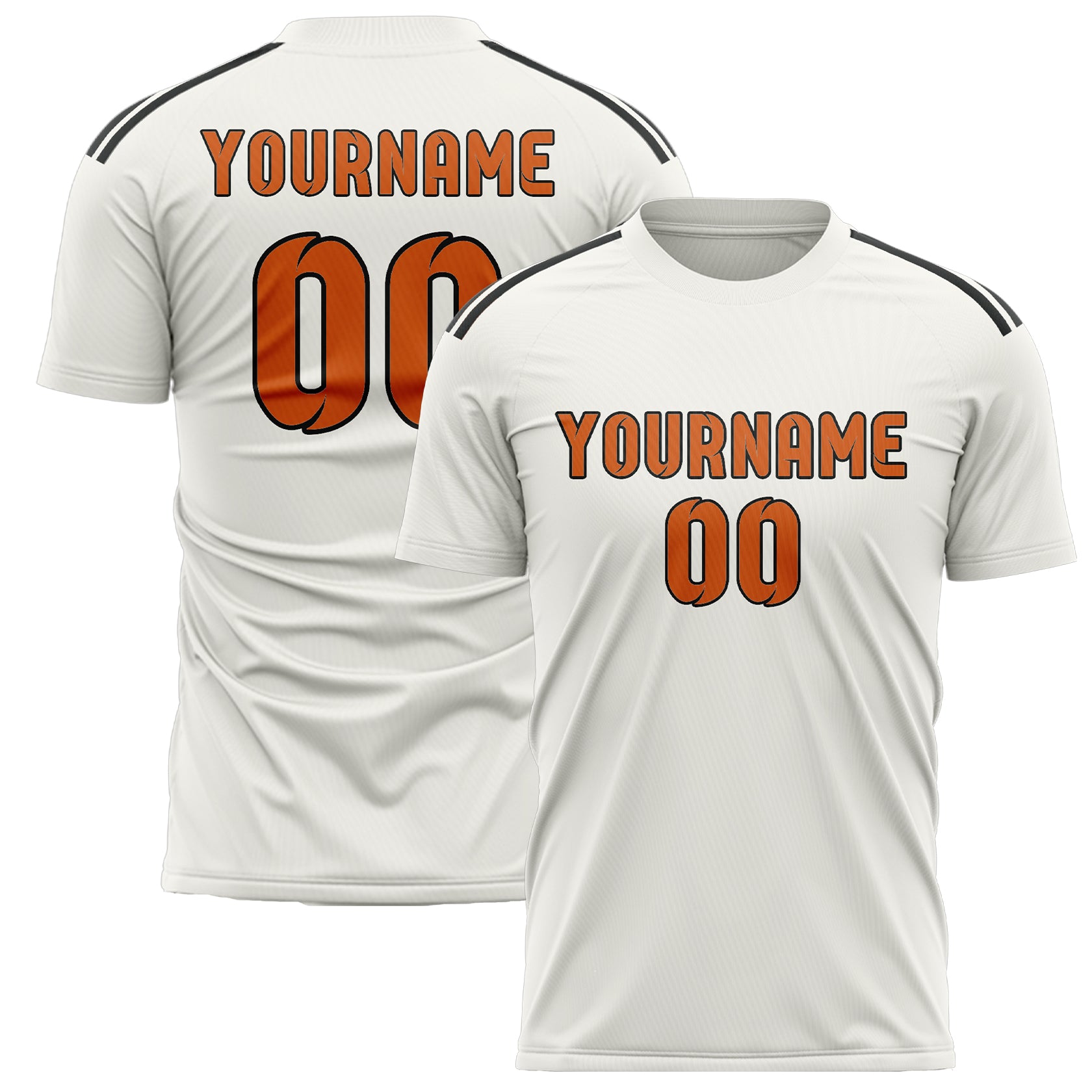 Benutzerdefiniertes Professionelles Weiß Orange Fußballtrikot