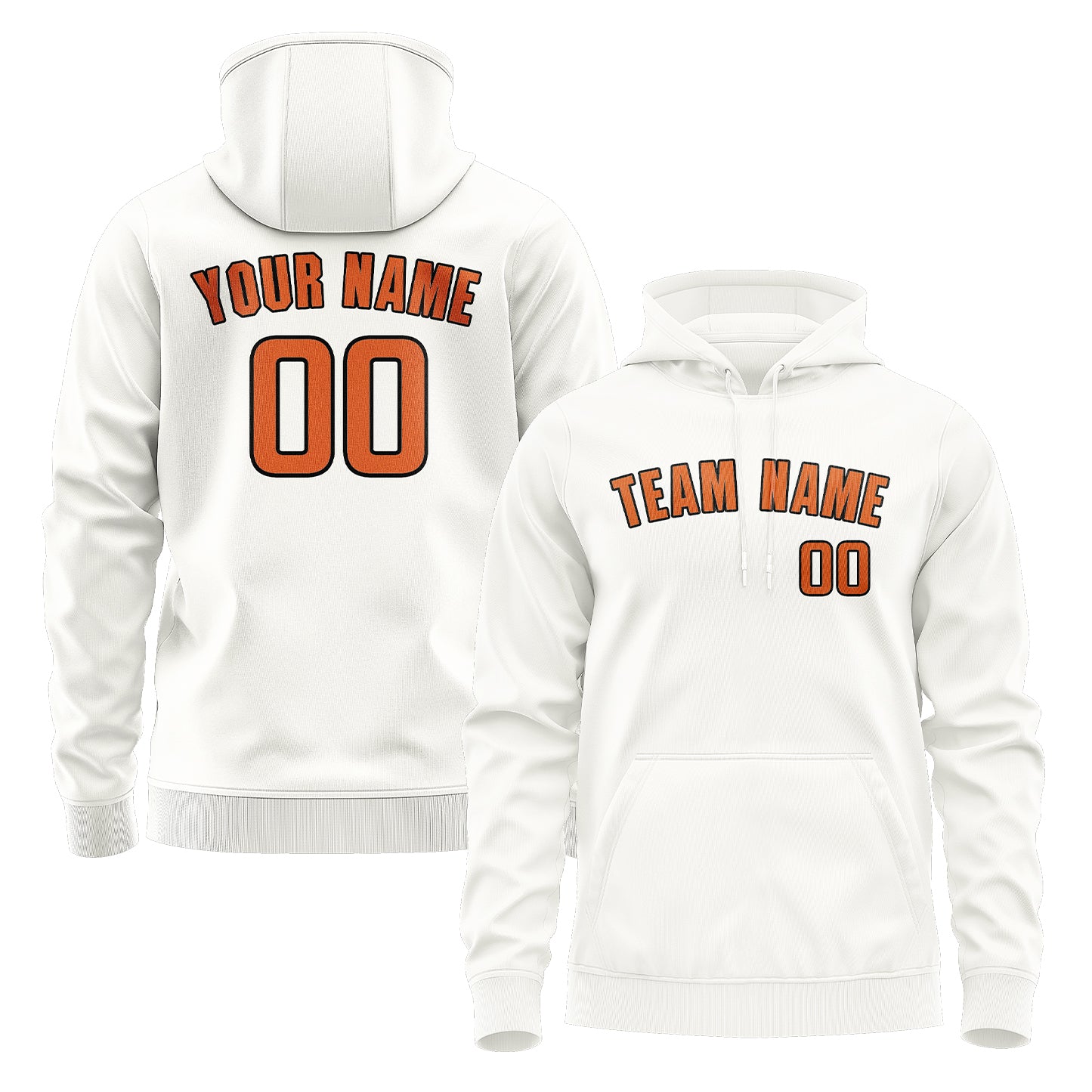 Maßgeschneidertes Weiß Orange Hoodie