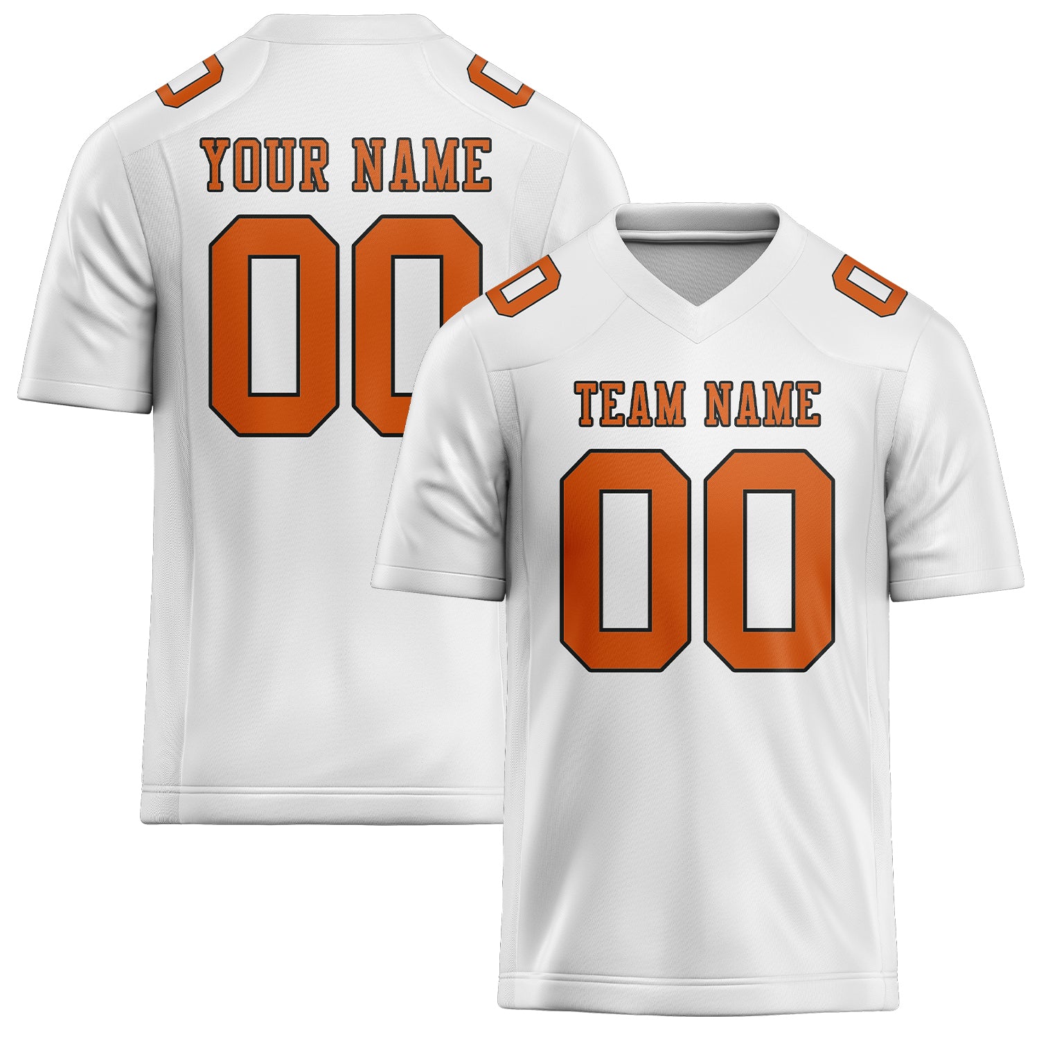 Maglia da rugby professionale bianca e arancione personalizzata