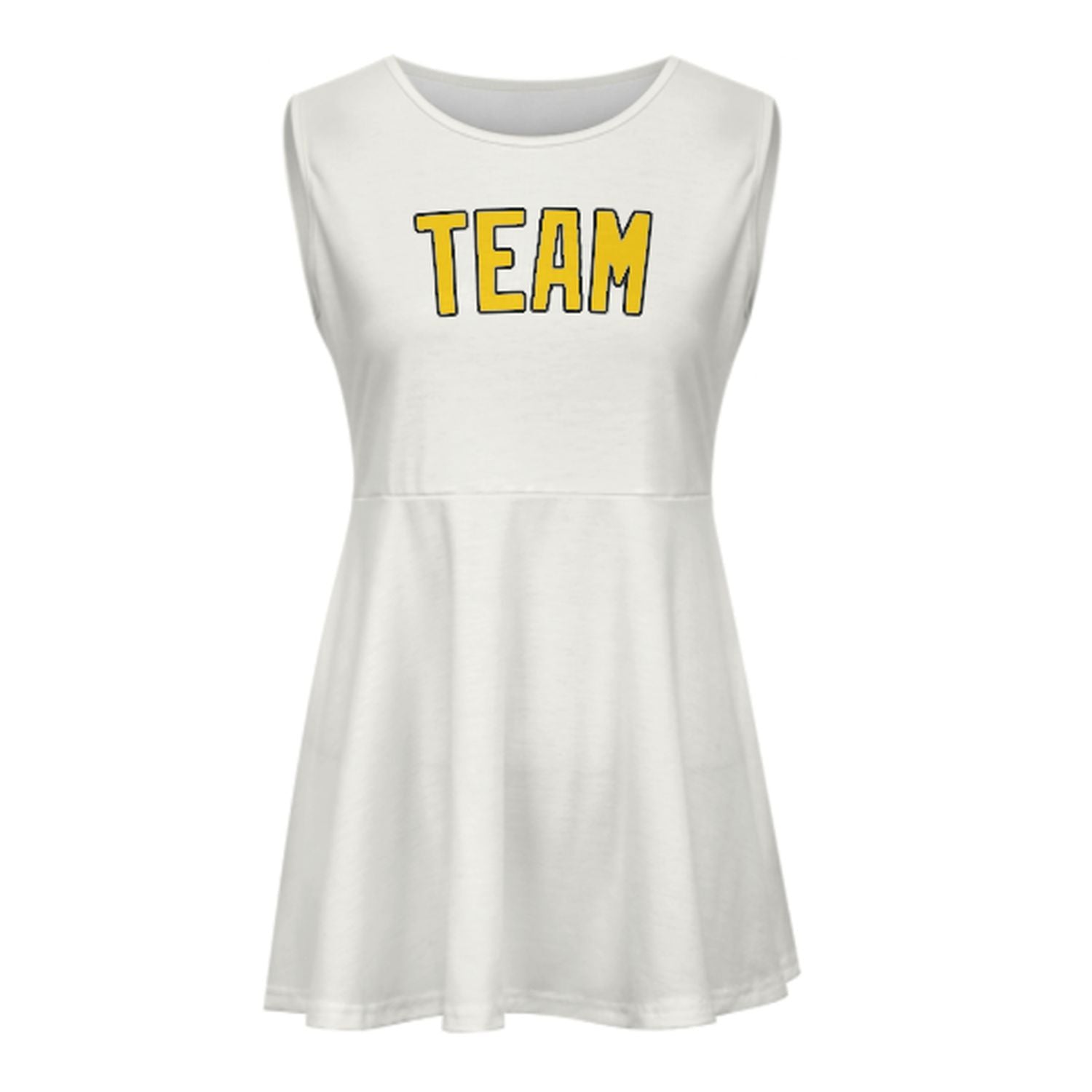 Maßgeschneidertes Weiß Gold Cheerleader-Kleid