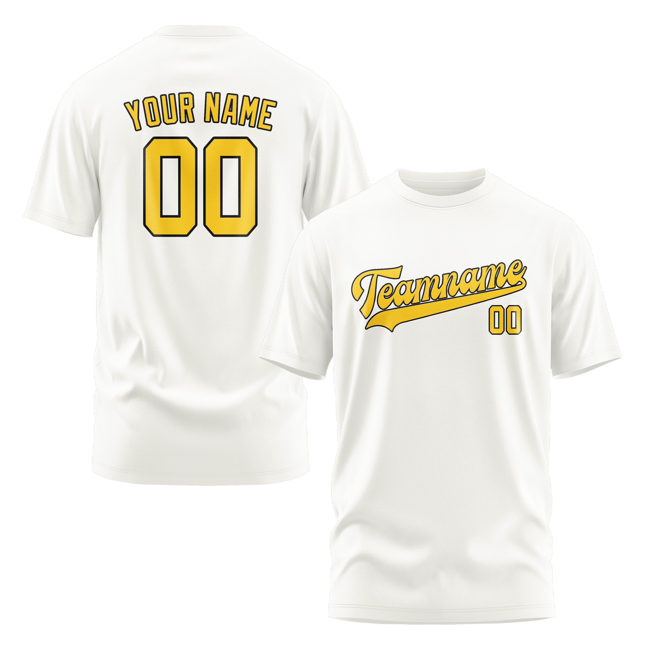 Maßgeschneidertes Weiß Gold T-Shirt