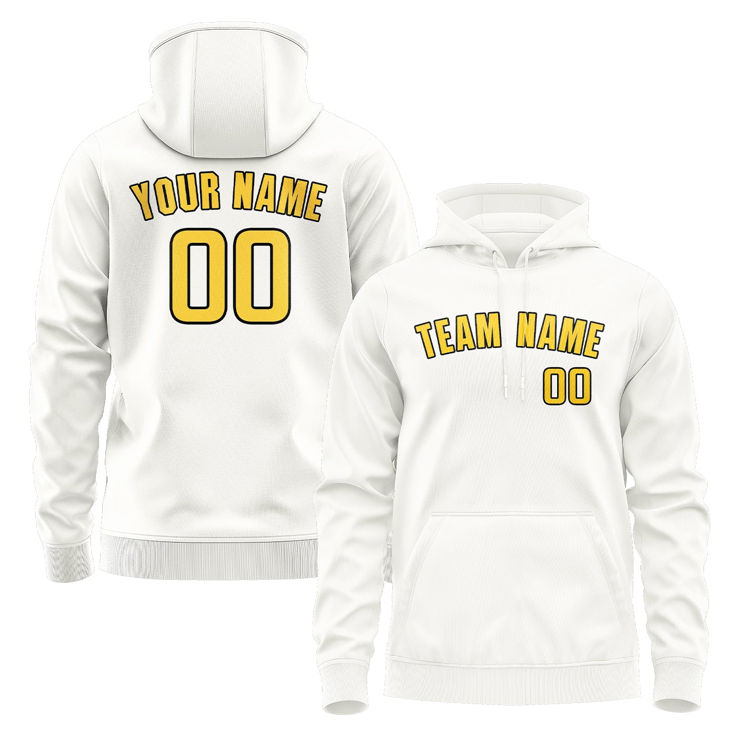 Maßgeschneidertes Weiß Gold Hoodie