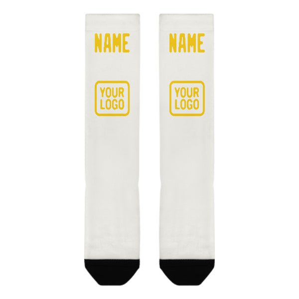Maßgeschneidertes Weiß Gold Kniestrümpfe