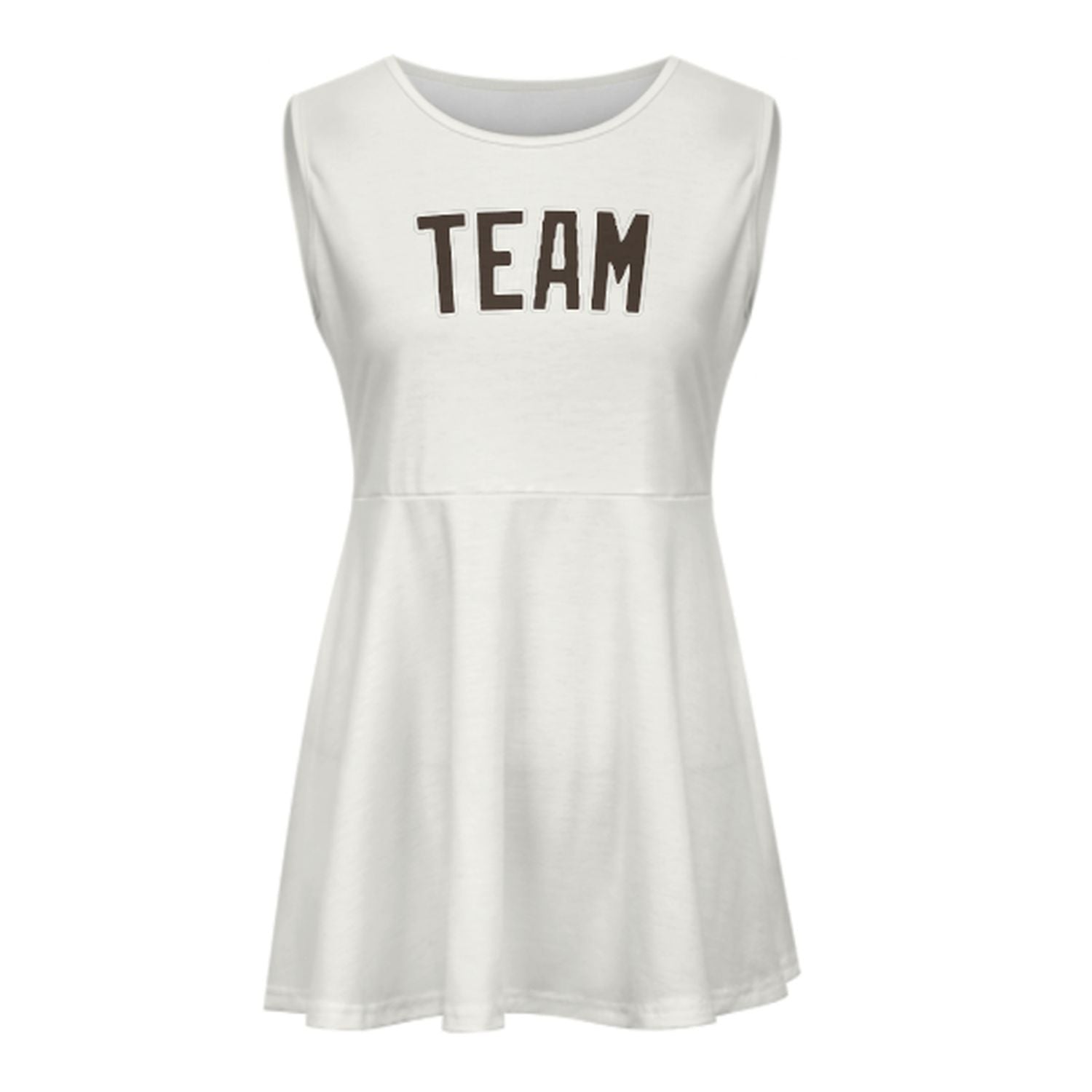Maßgeschneidertes Weiß Braun Cheerleader-Kleid