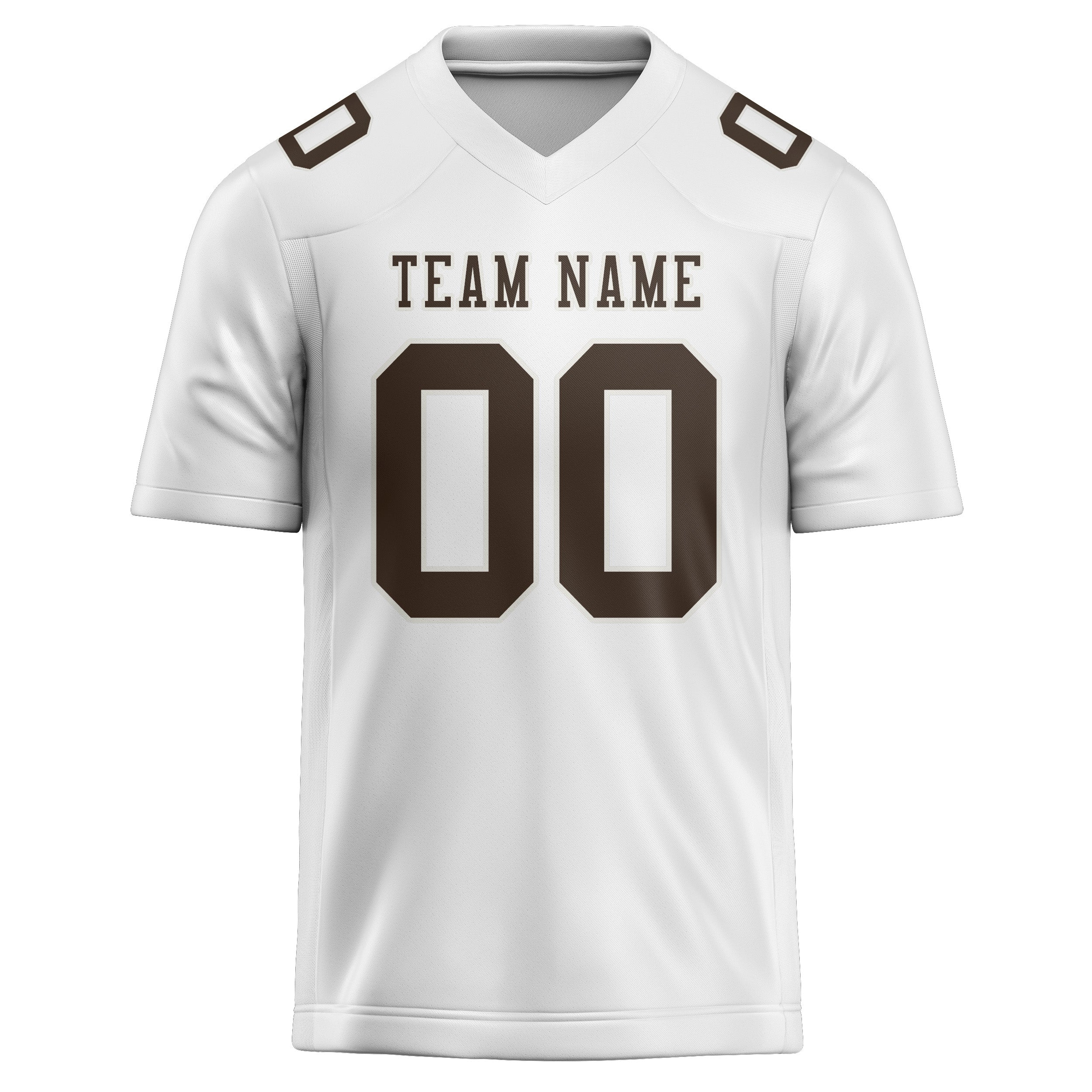 Maglia da rugby professionale bianca e marrone personalizzata
