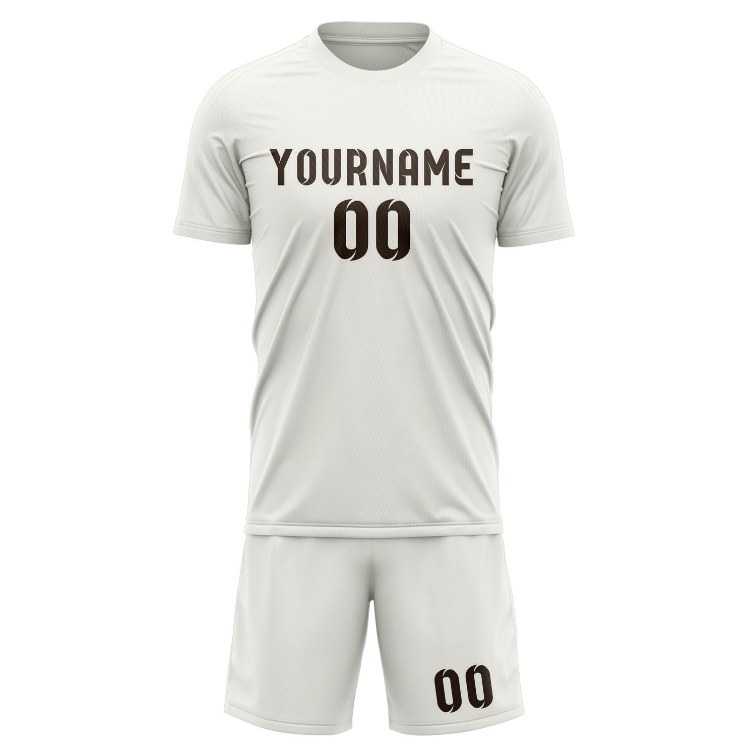 Maßgeschneidertes Professionelles Weiß Braun Fußballtrikot-Set