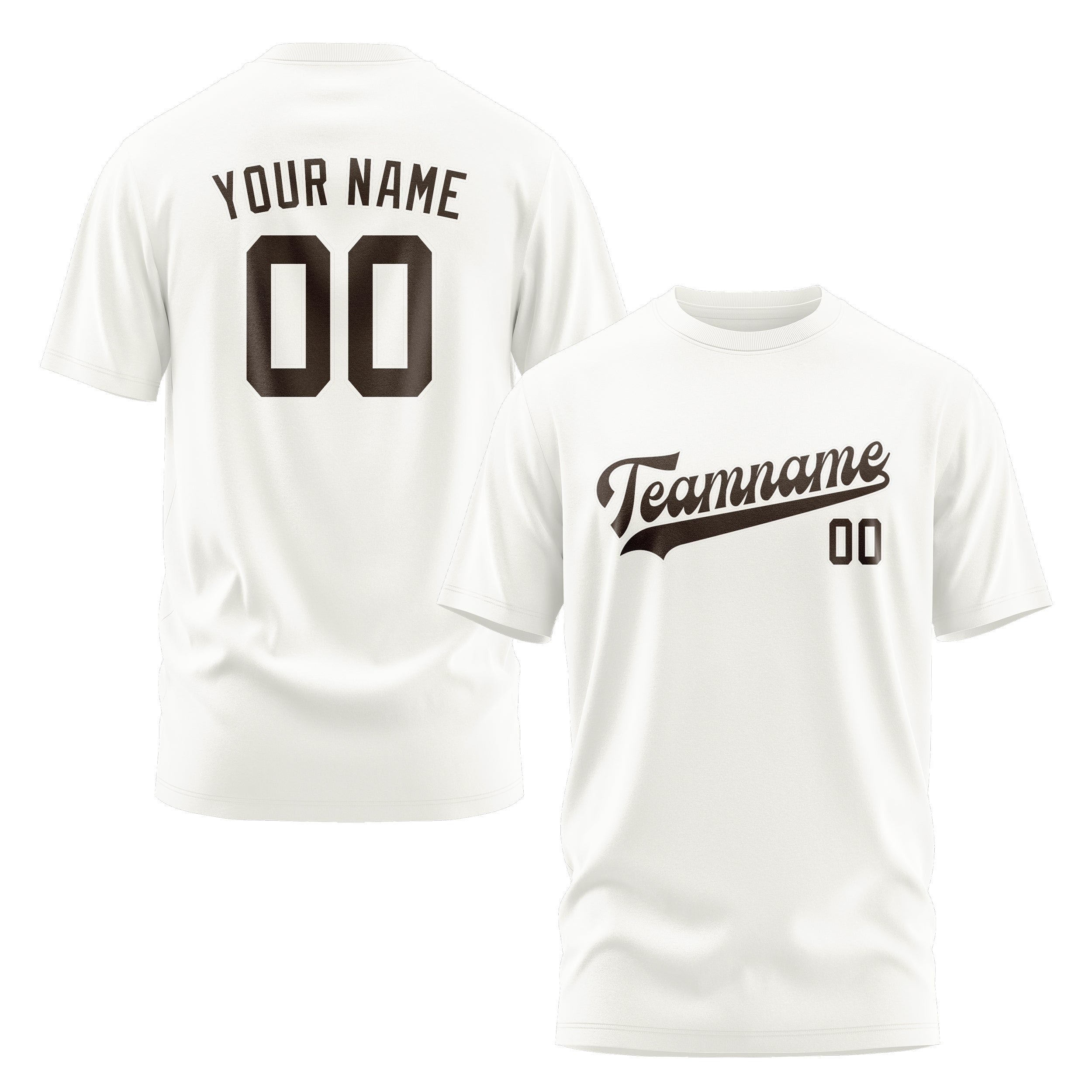 Maßgeschneidertes Weiß Braun T-Shirt