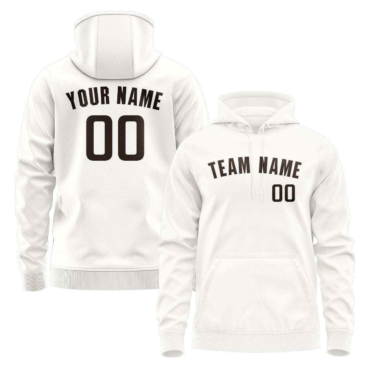 Maßgeschneidertes Weiß Braun Hoodie