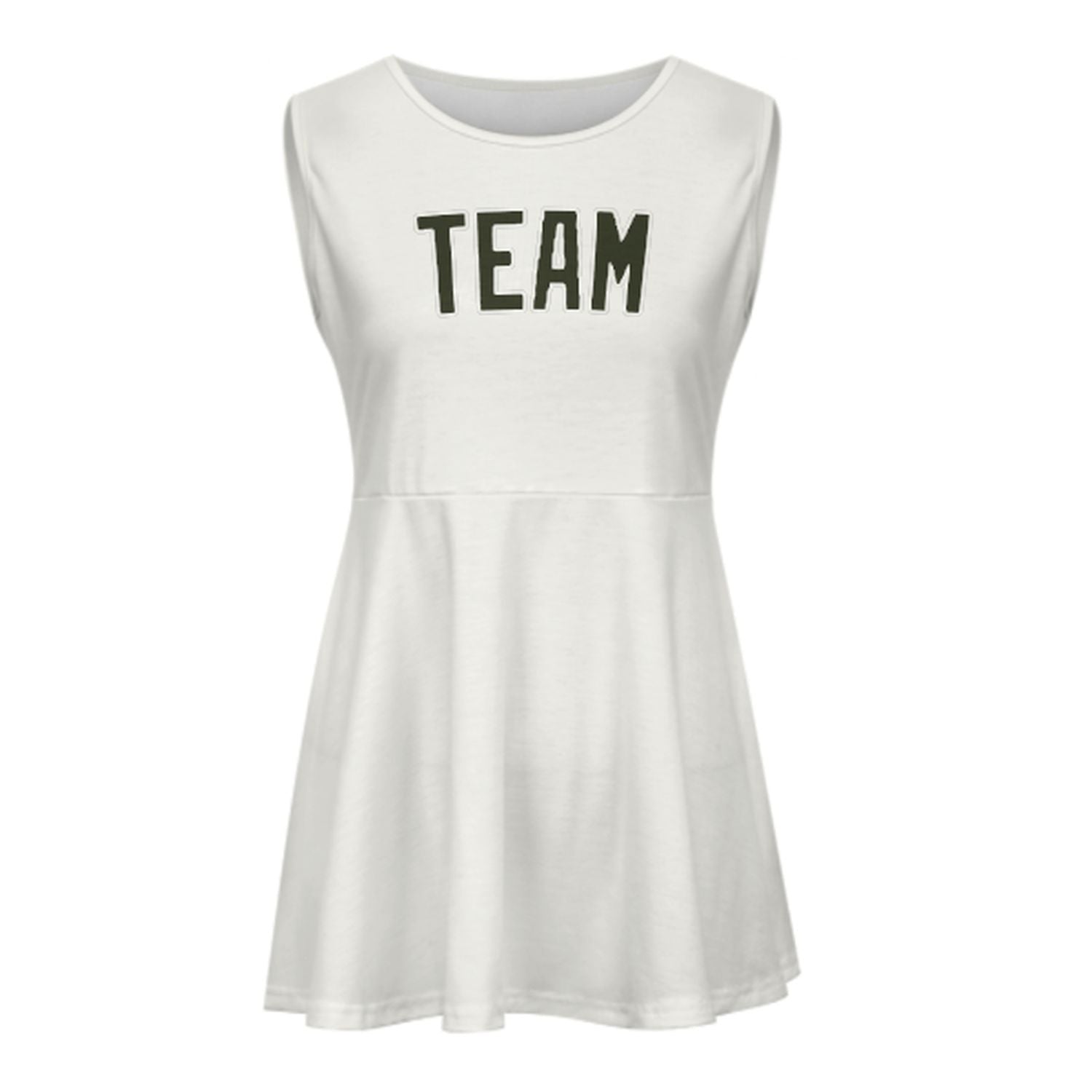 Maßgeschneidertes Weiß Dunkles Oliv Cheerleader-Kleid