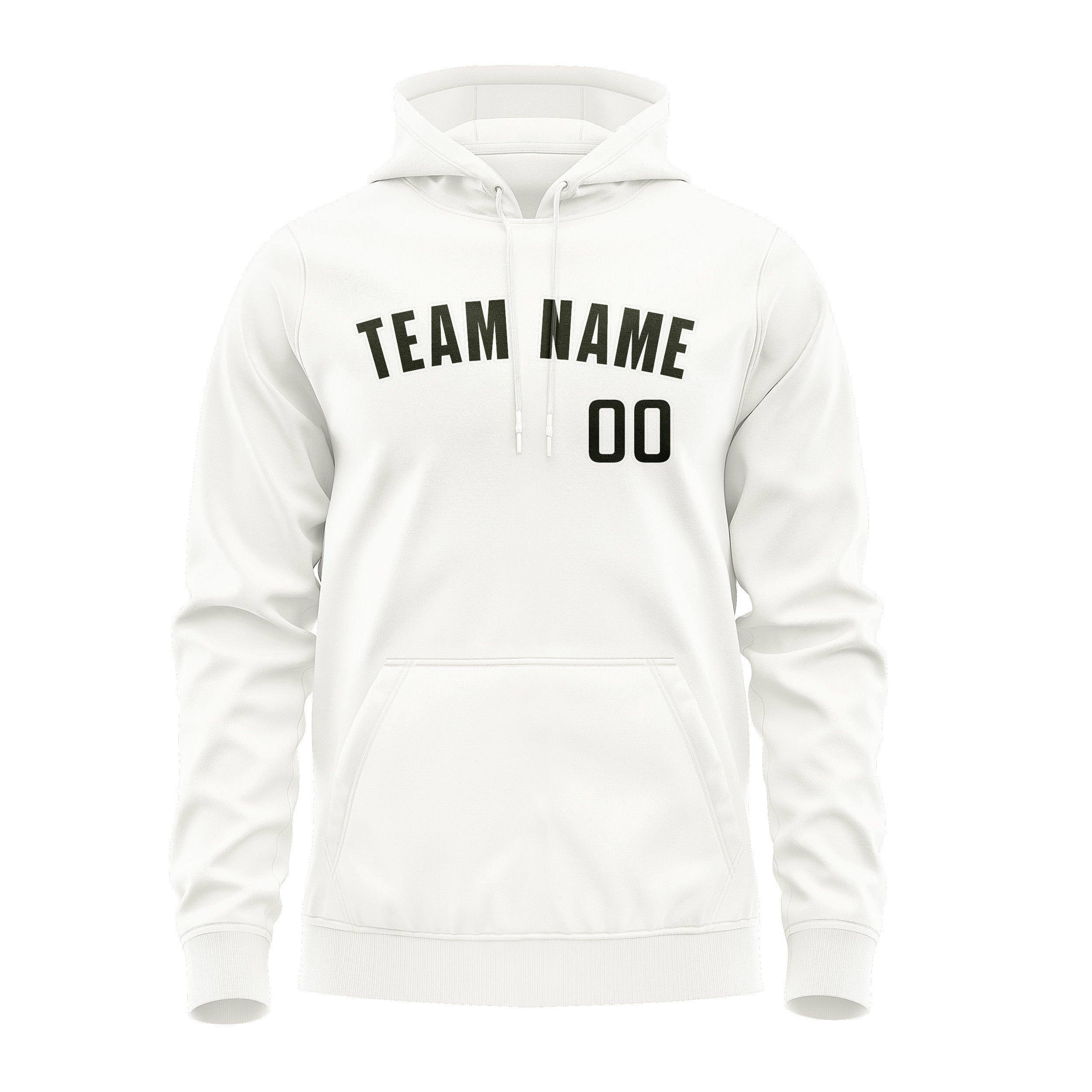 Maßgeschneidertes Weiß Dunkles Oliv Hoodie