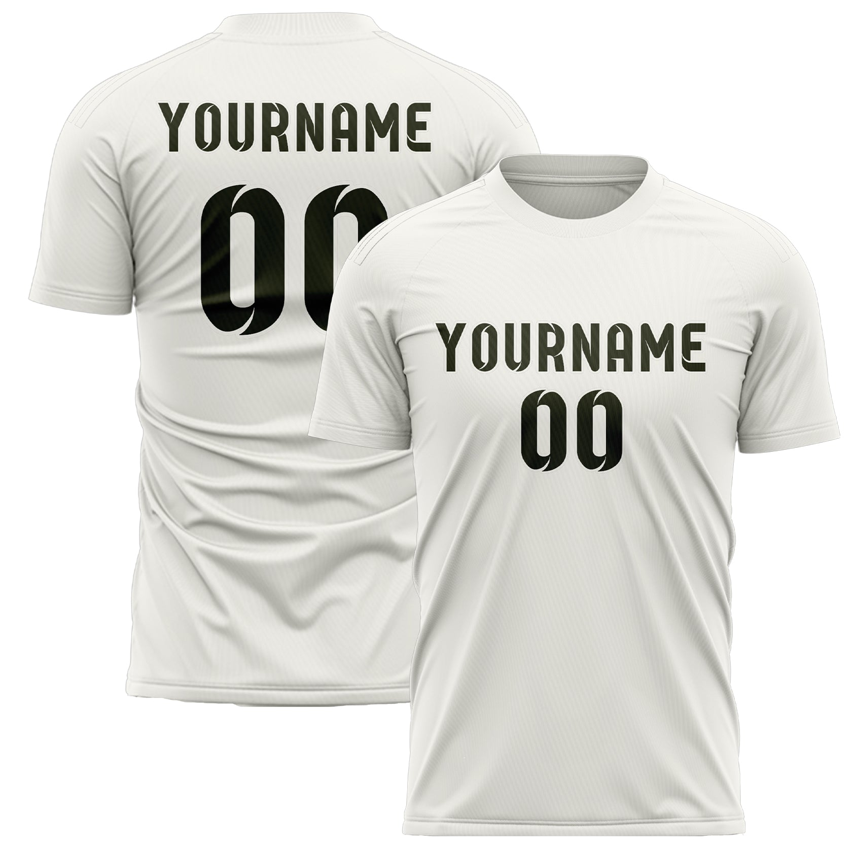 Benutzerdefiniertes Professionelles Weiß Dunkles Oliv Fußballtrikot