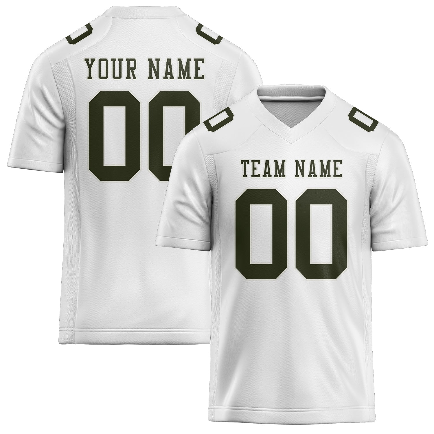 Maglia da rugby professionale personalizzata bianca oliva scuro