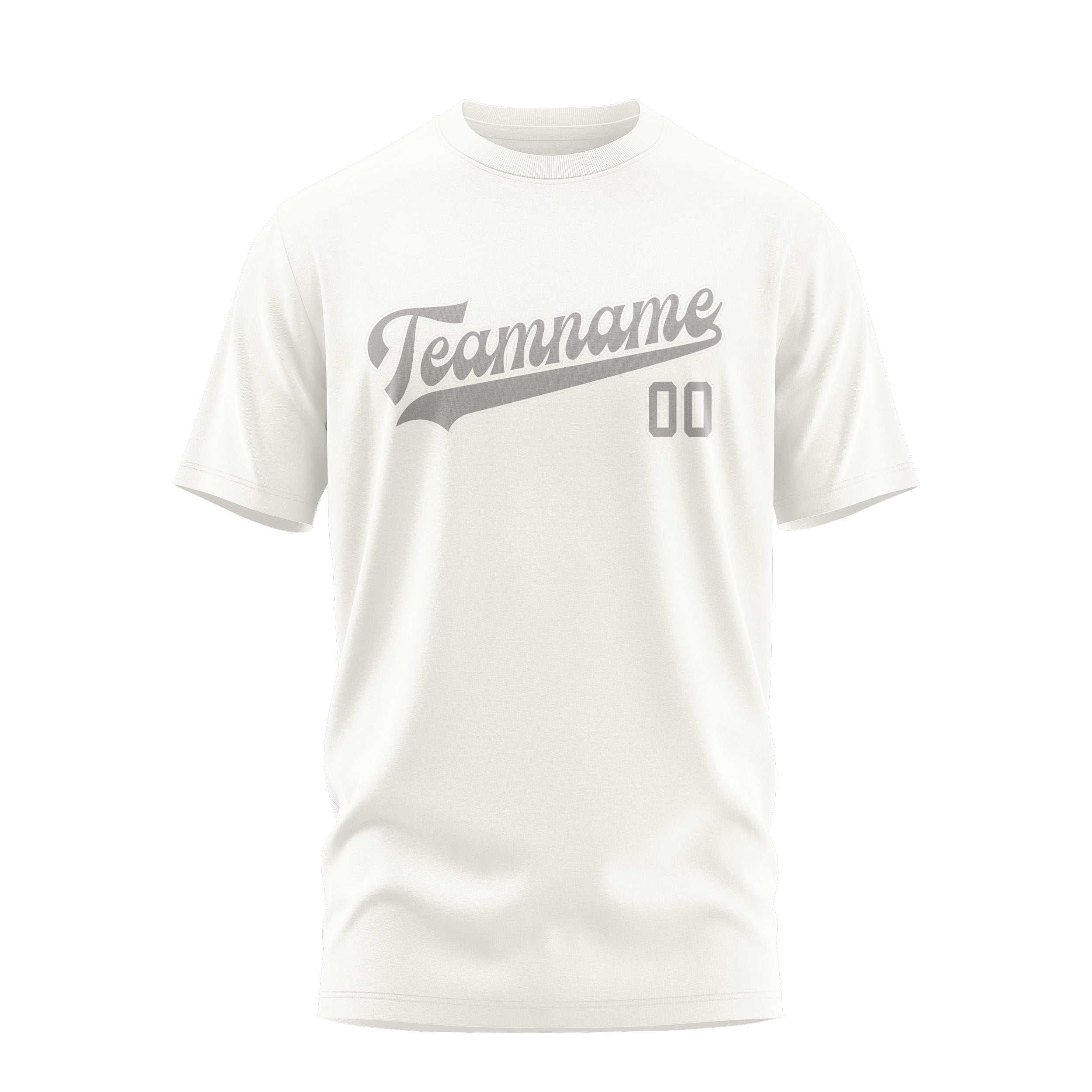 Maßgeschneidertes Weiß Grau T-Shirt
