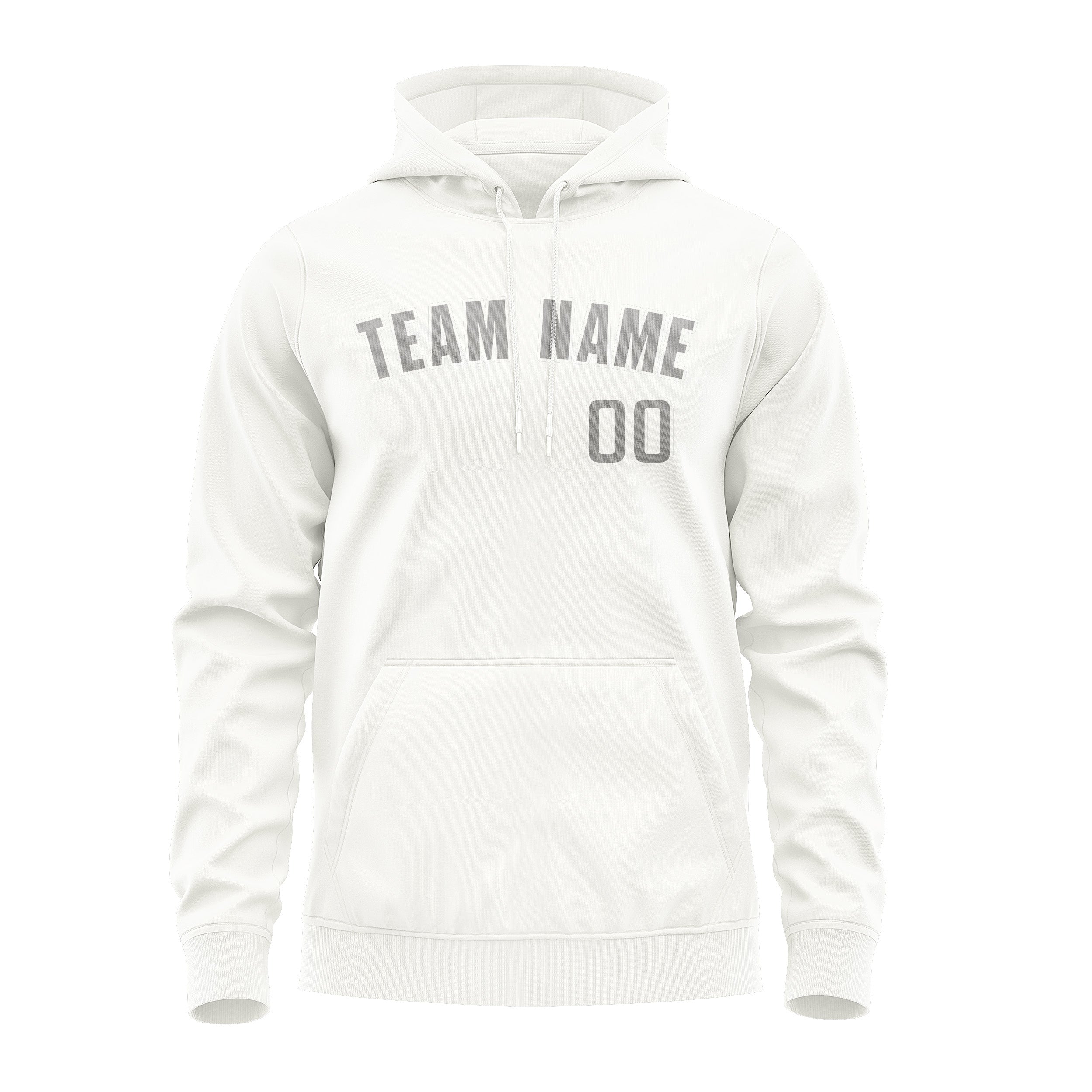 Maßgeschneidertes Weiß Grau Hoodie