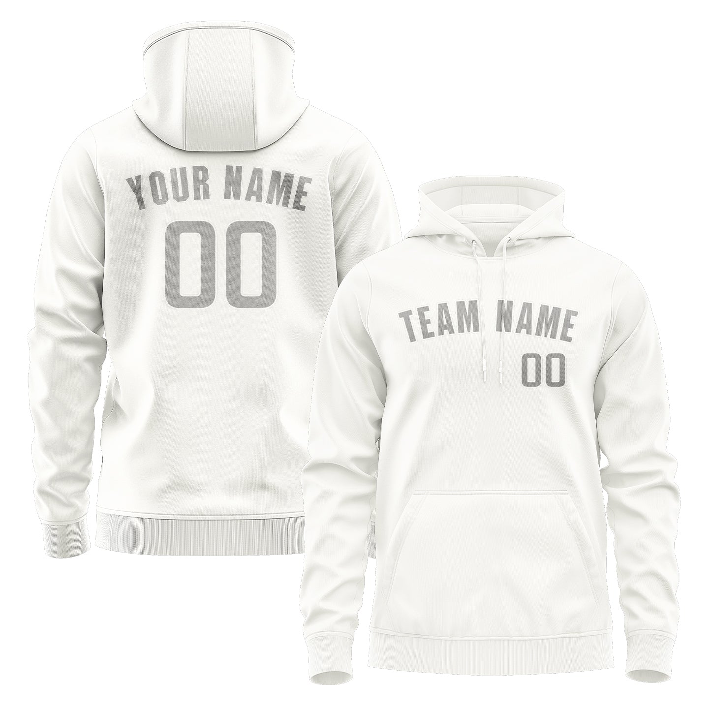 Maßgeschneidertes Weiß Grau Hoodie