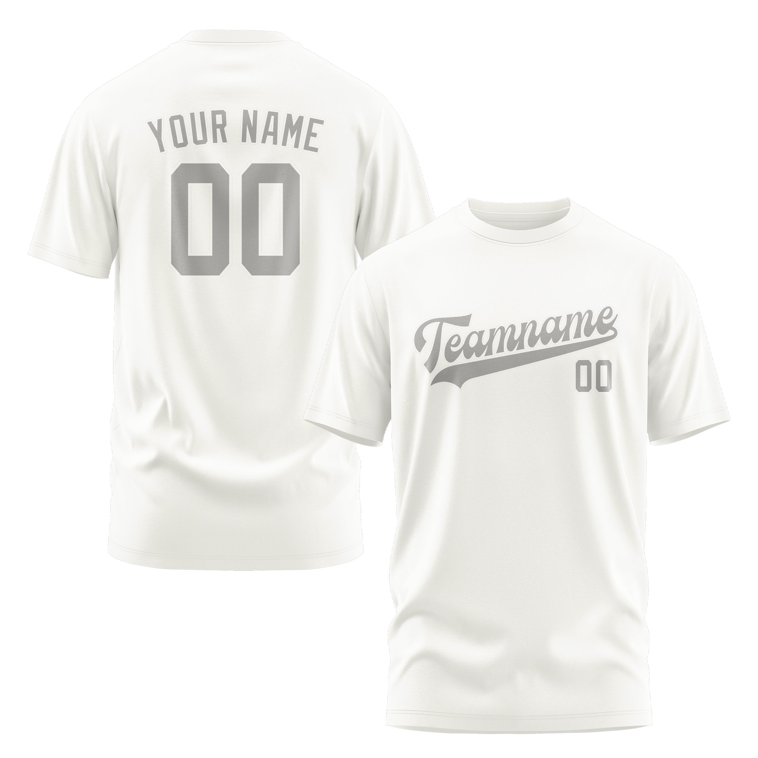 Maßgeschneidertes Weiß Grau T-Shirt