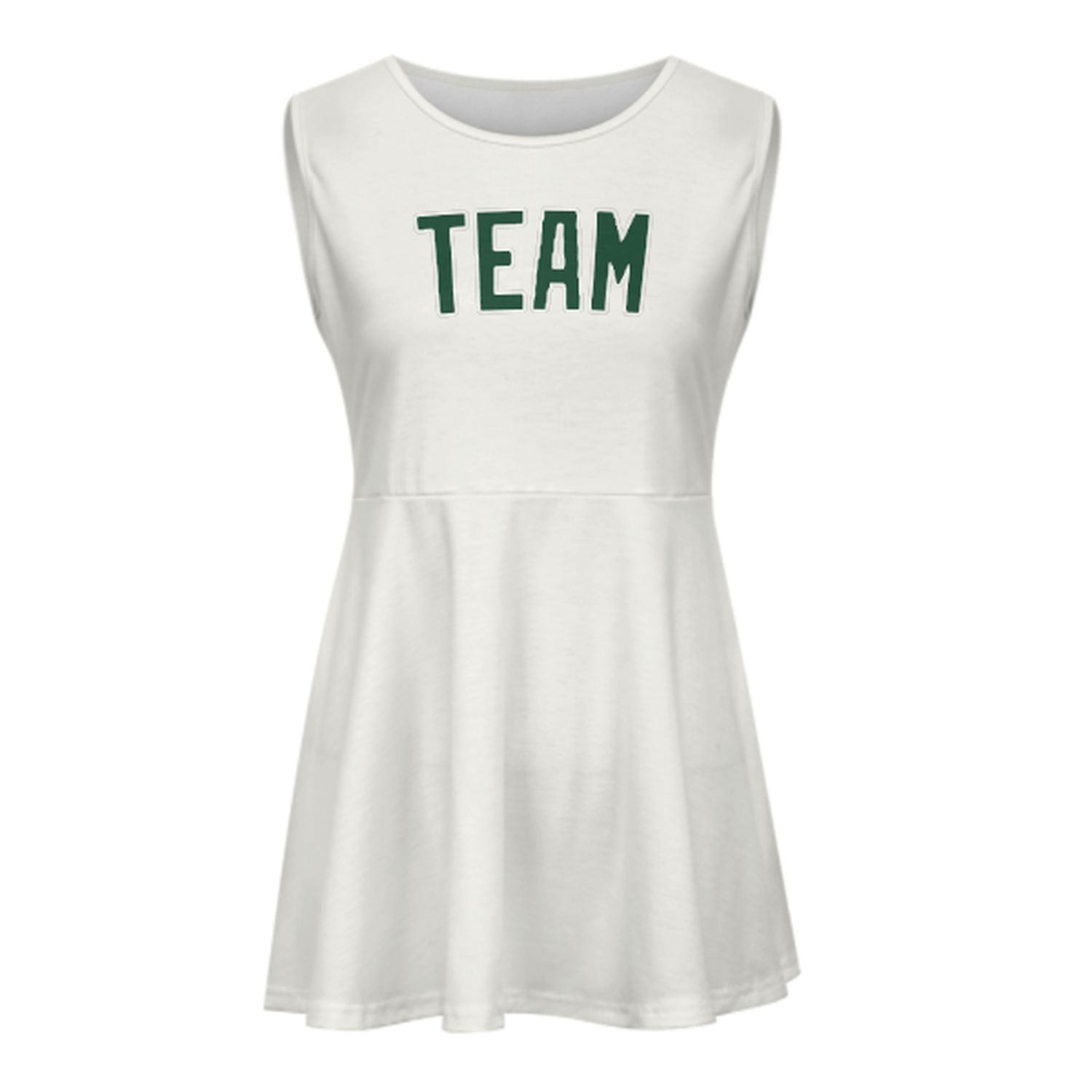 Maßgeschneidertes Weiß Moosgrün Cheerleader-Kleid
