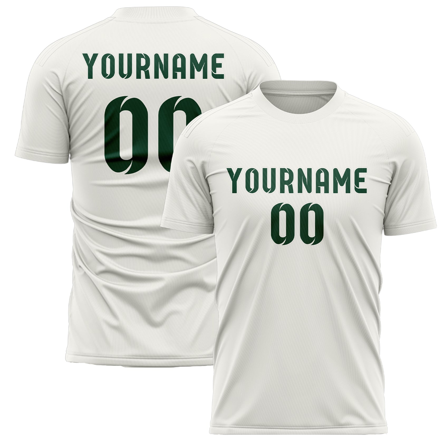 Benutzerdefiniertes Professionelles Weiß Moosgrün Fußballtrikot
