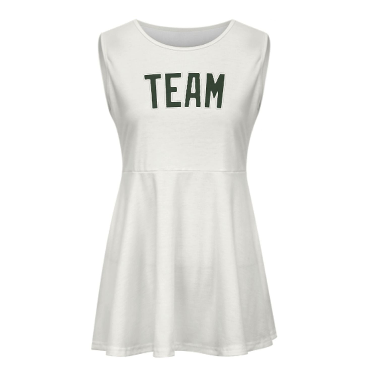 Maßgeschneidertes Weiß Tannengrün Cheerleader-Kleid