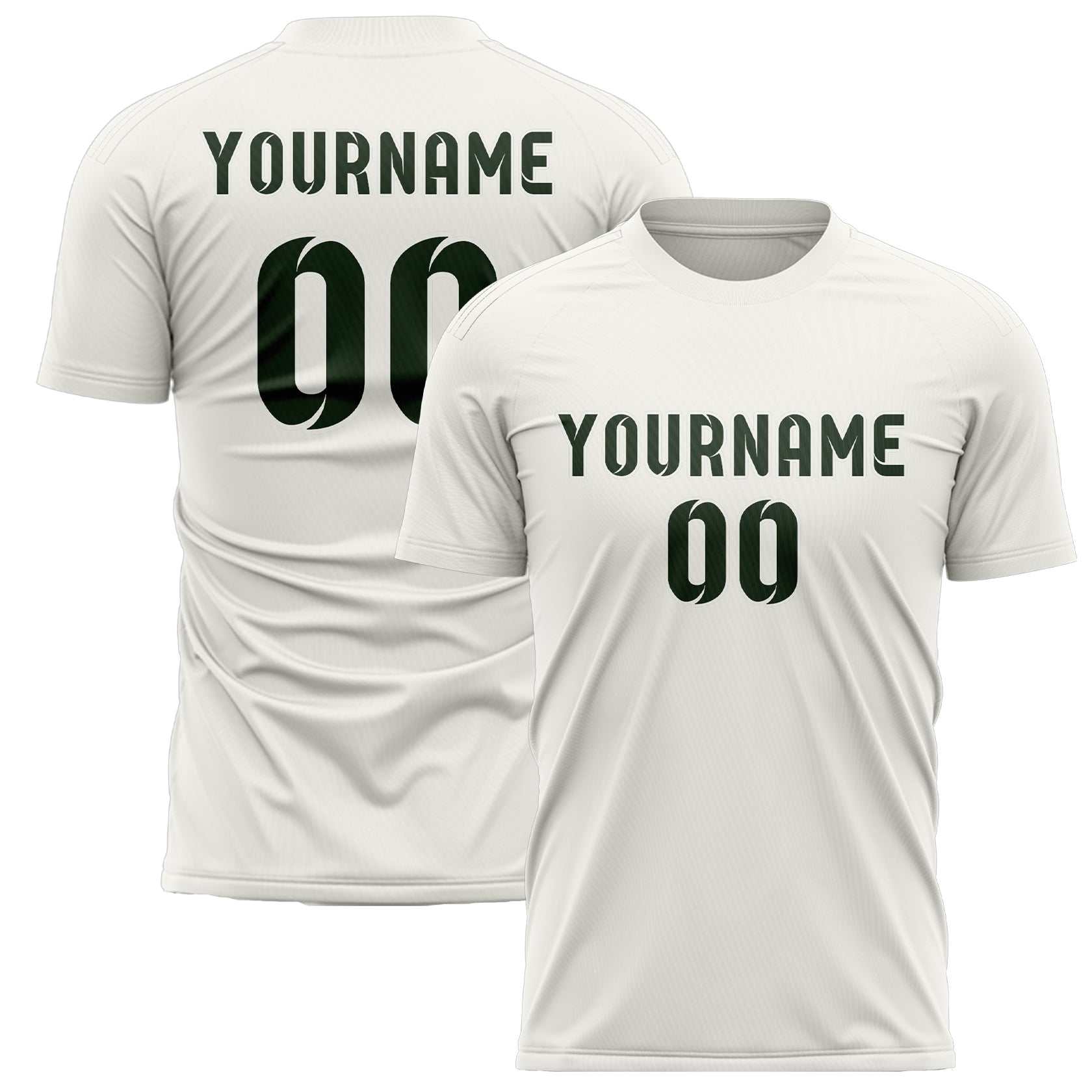 Benutzerdefiniertes Professionelles Weiß Tannengrün Fußballtrikot