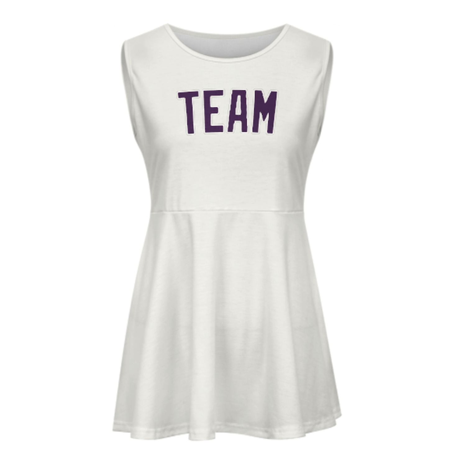 Maßgeschneidertes Weiß Lila Cheerleader-Kleid
