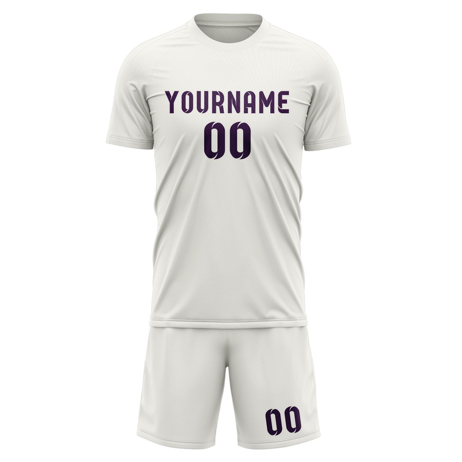 Maßgeschneidertes Professionelles Weiß Lila Fußballtrikot-Set