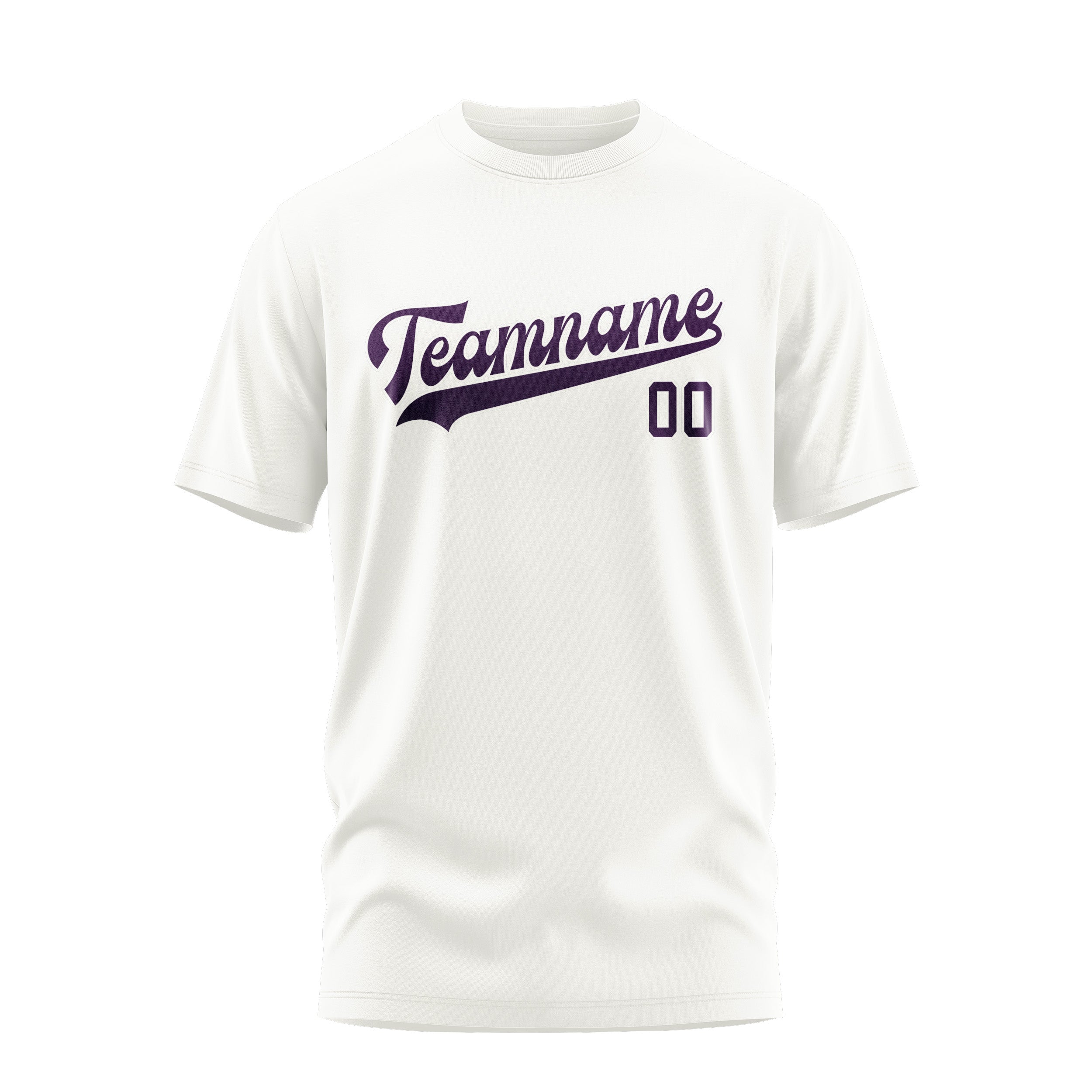 Maßgeschneidertes Weiß Lila T-Shirt