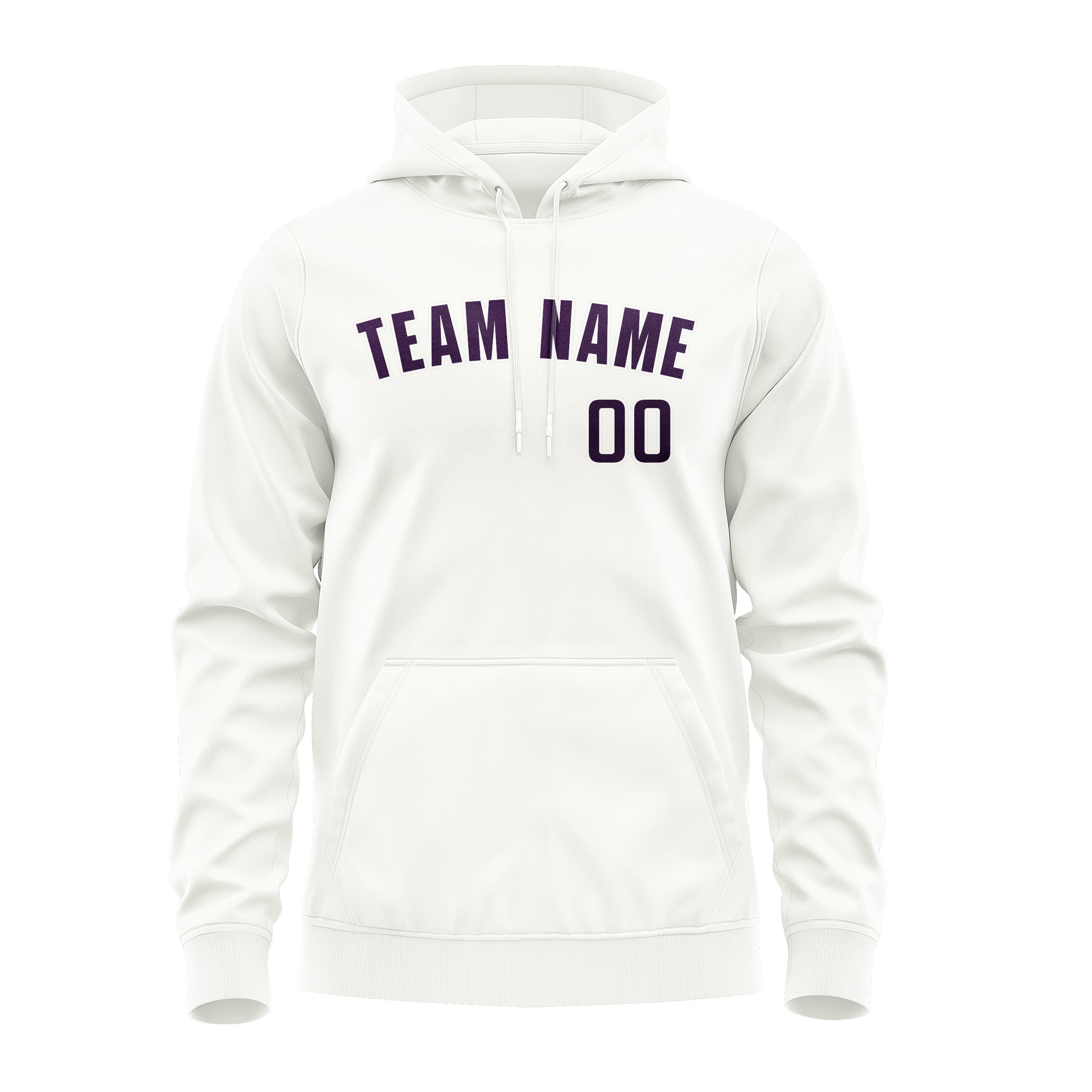 Maßgeschneidertes Weiß Lila Hoodie