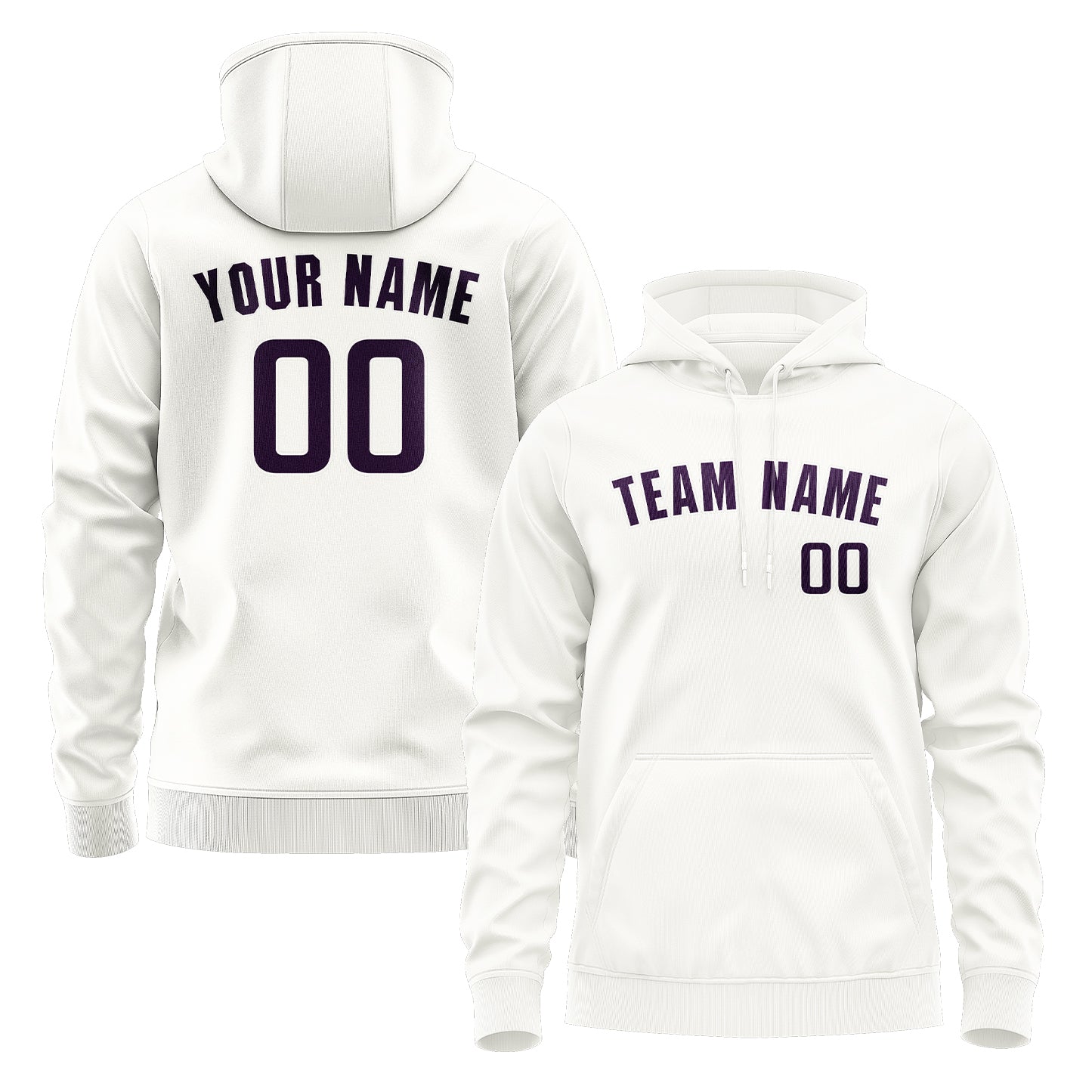 Maßgeschneidertes Weiß Lila Hoodie