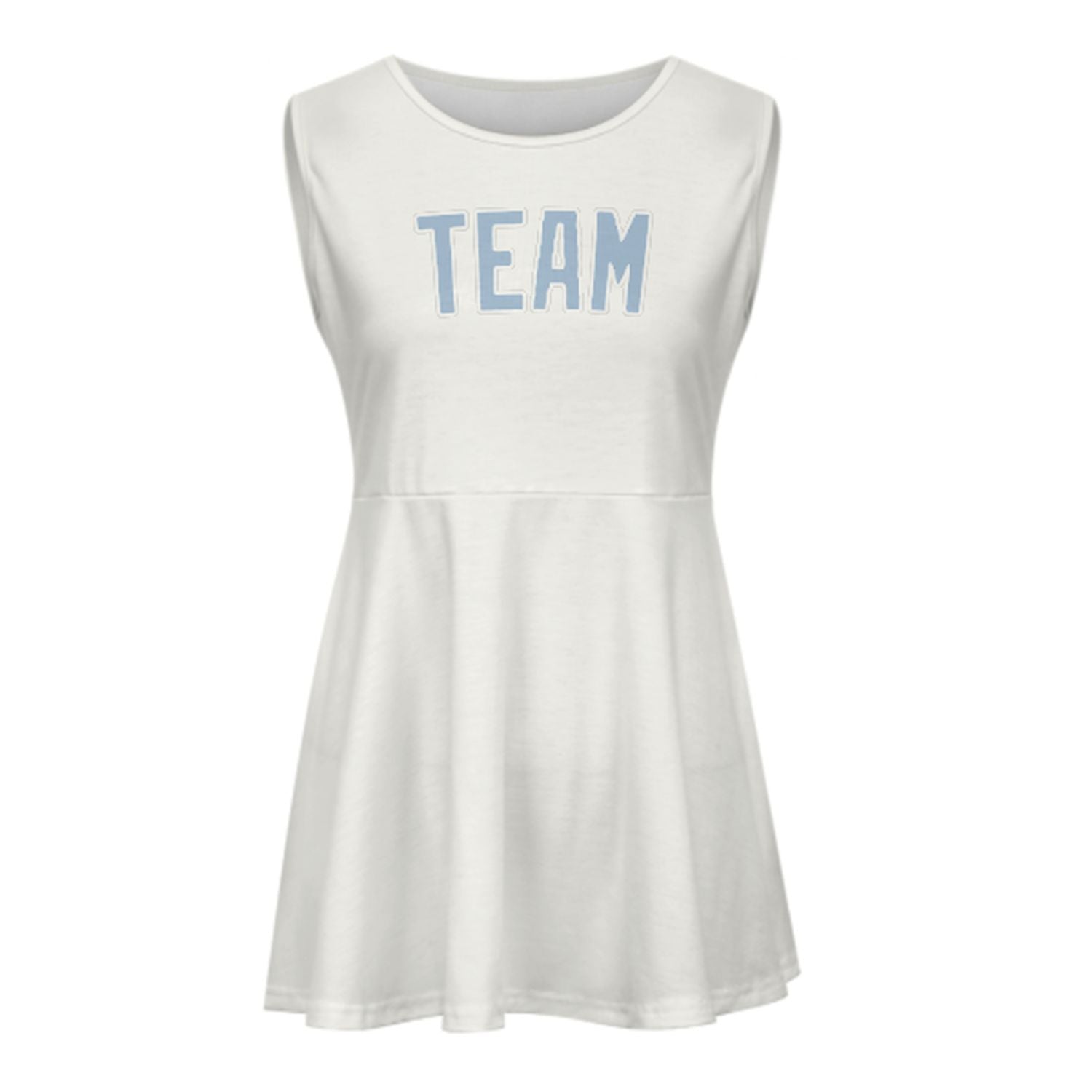 Maßgeschneidertes Weiß Hellblau Cheerleader-Kleid