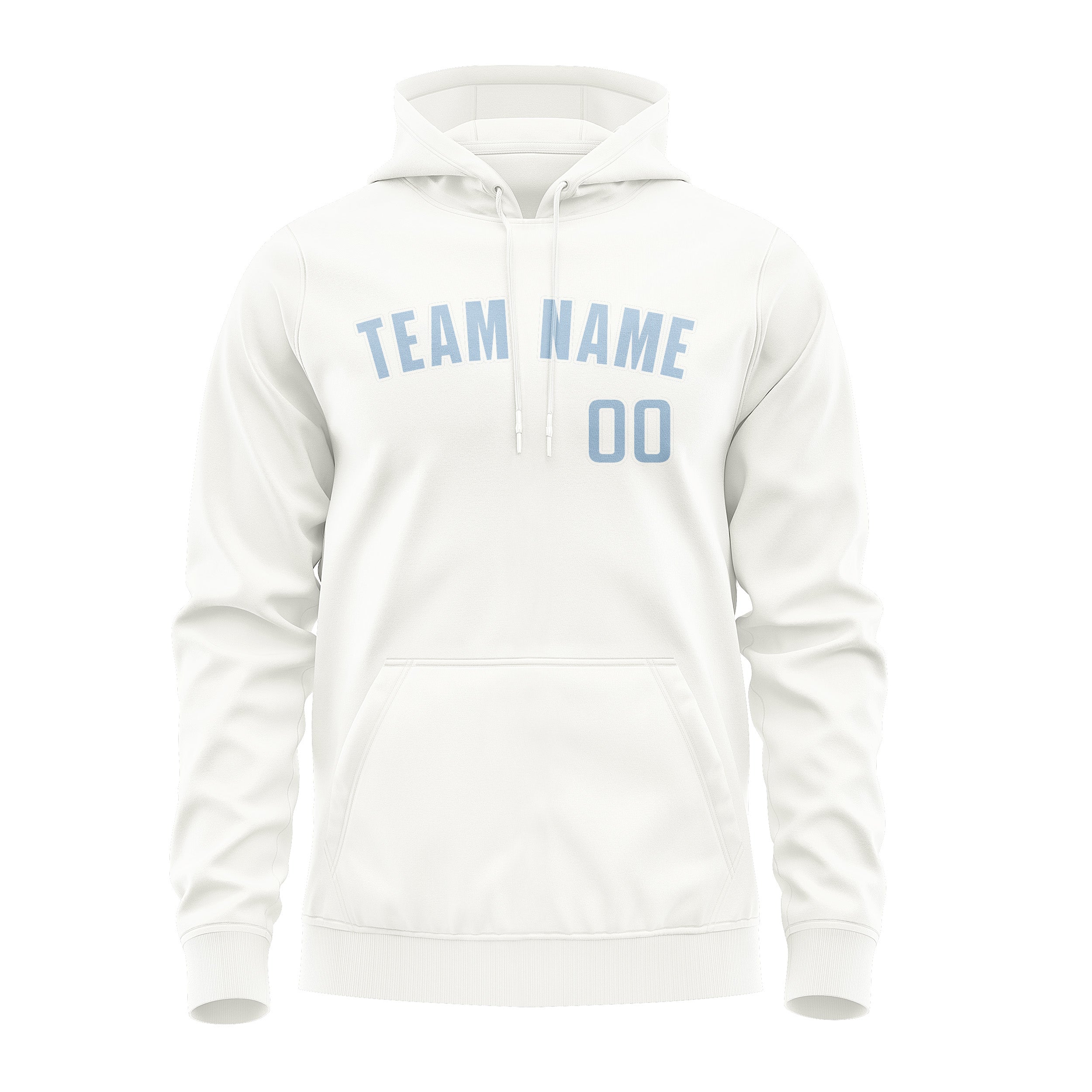 Maßgeschneidertes Weiß Hellblau Hoodie