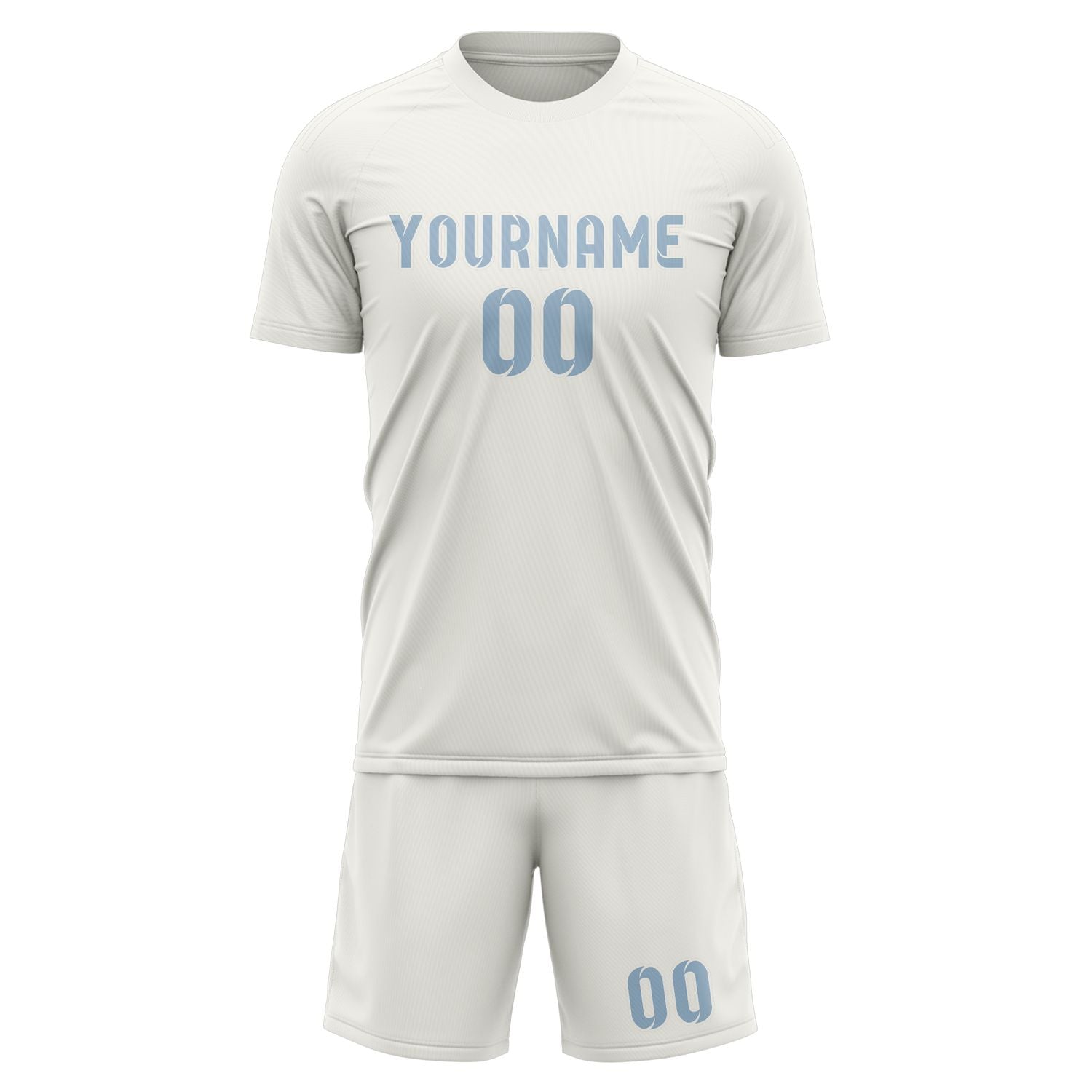Maßgeschneidertes Professionelles Weiß Hellblau Fußballtrikot-Set